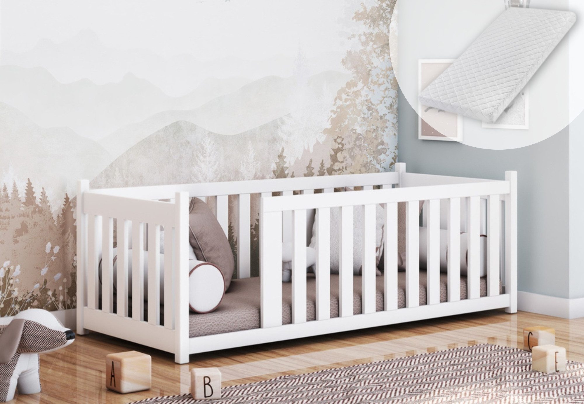 Kids Collective Kinderbett Bodenbett 90x200cm Montessori günstig online kaufen