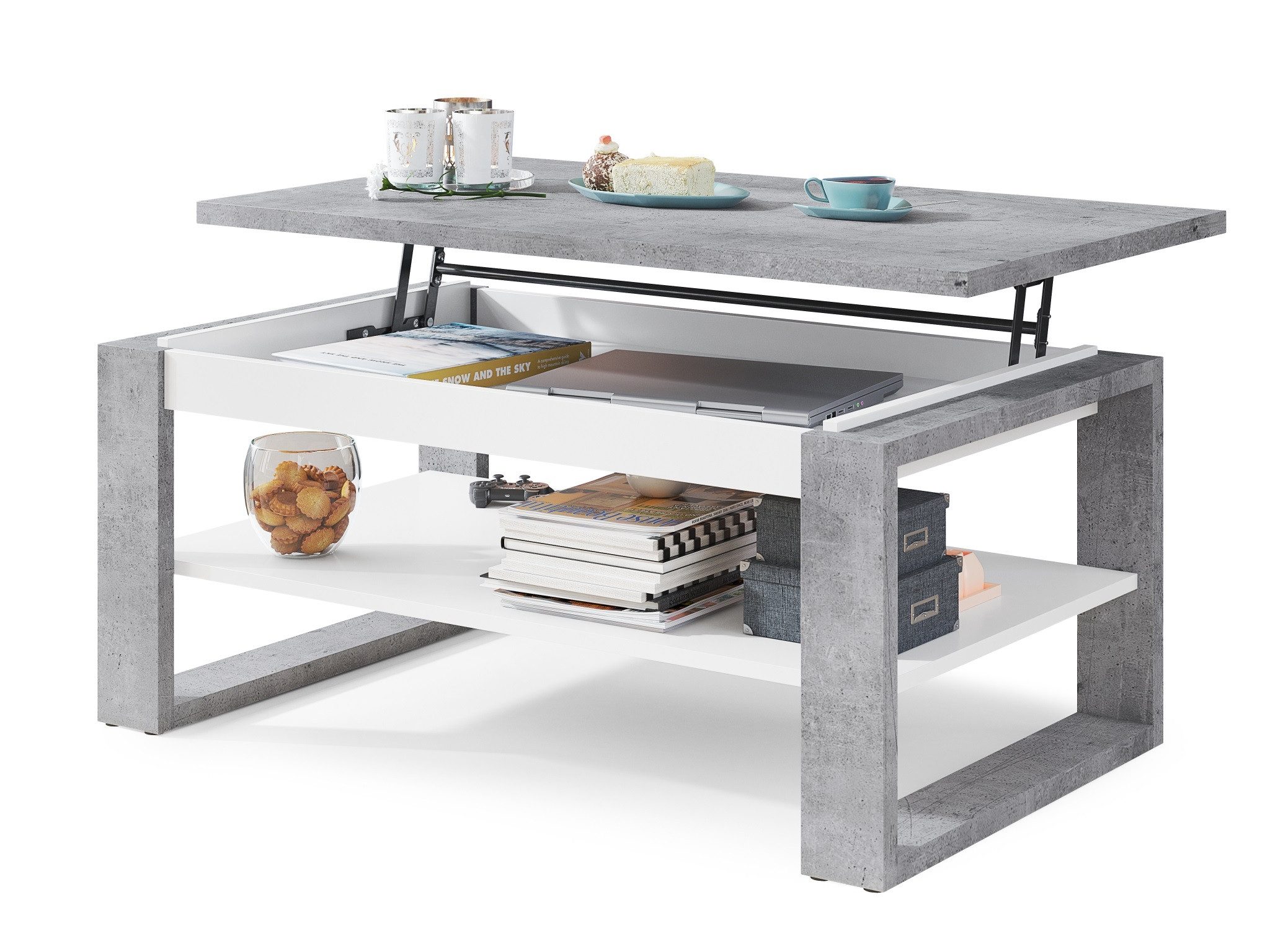 designimpex Couchtisch Design Multifunktionstisch Nuo Arbeitstisch günstig online kaufen