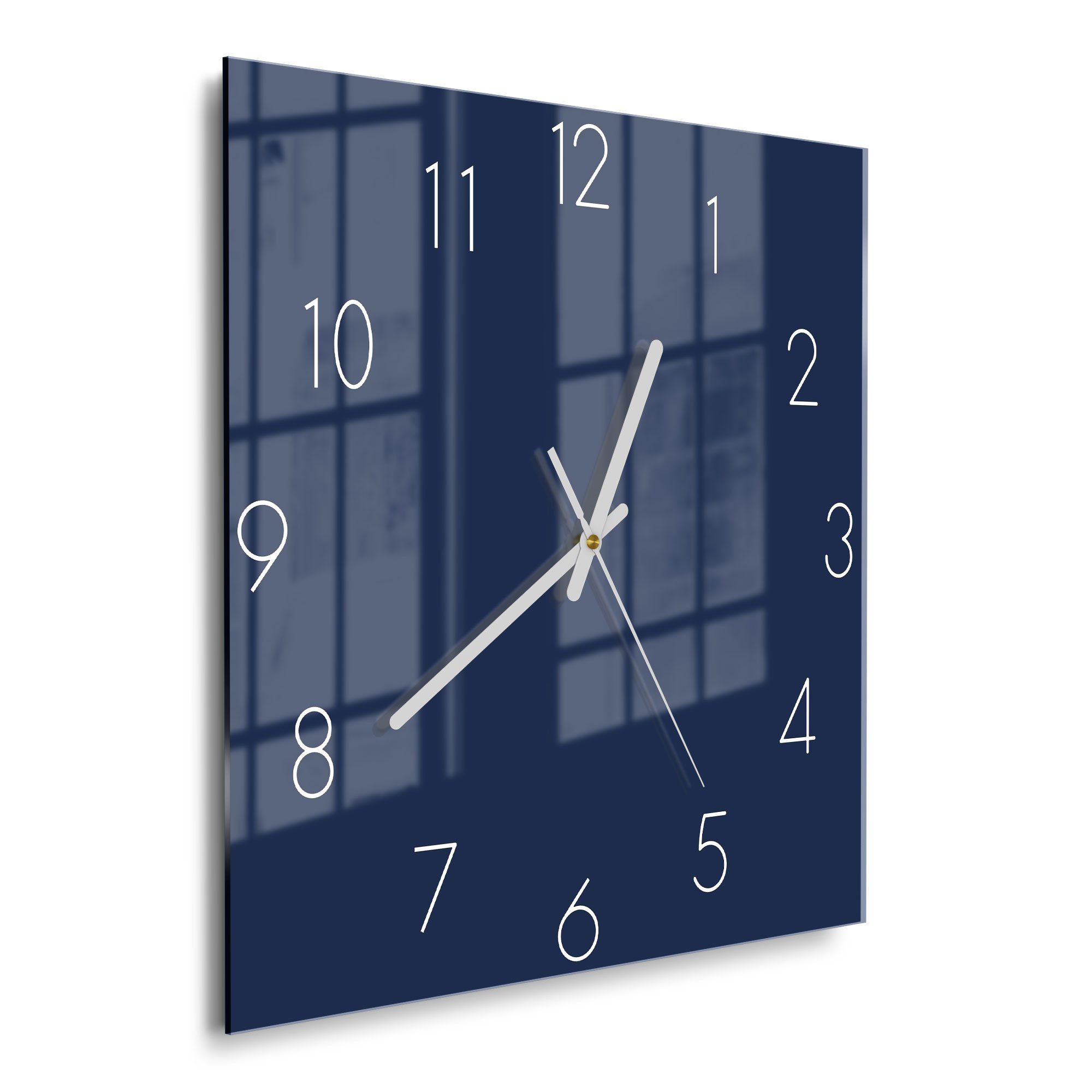 DEQORI Wanduhr 'Unifarben - Dunkelblau' (Glas günstig online kaufen