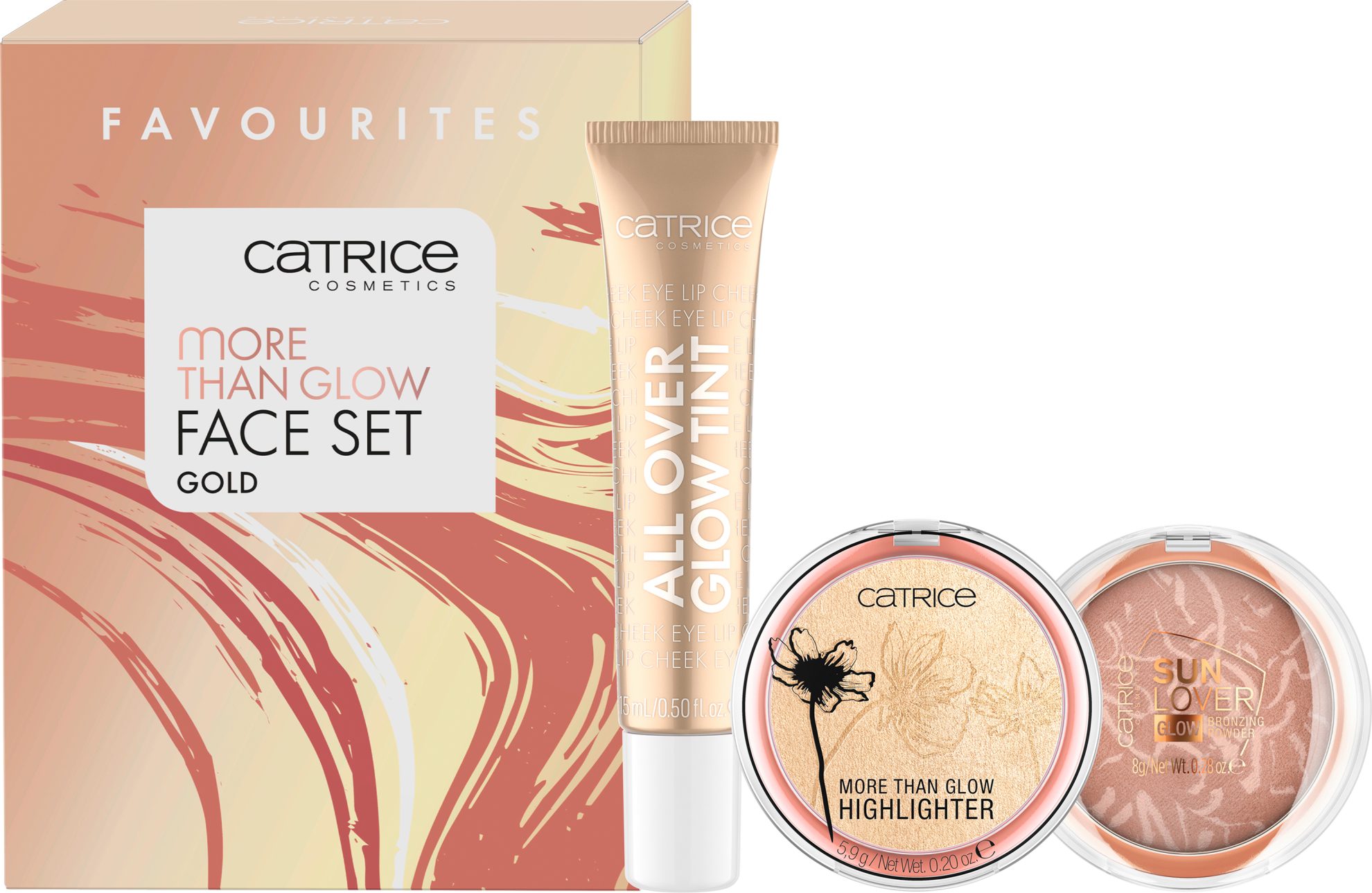 Catrice Make-up Set More Than Glow Face Set Gold, 3-tlg.