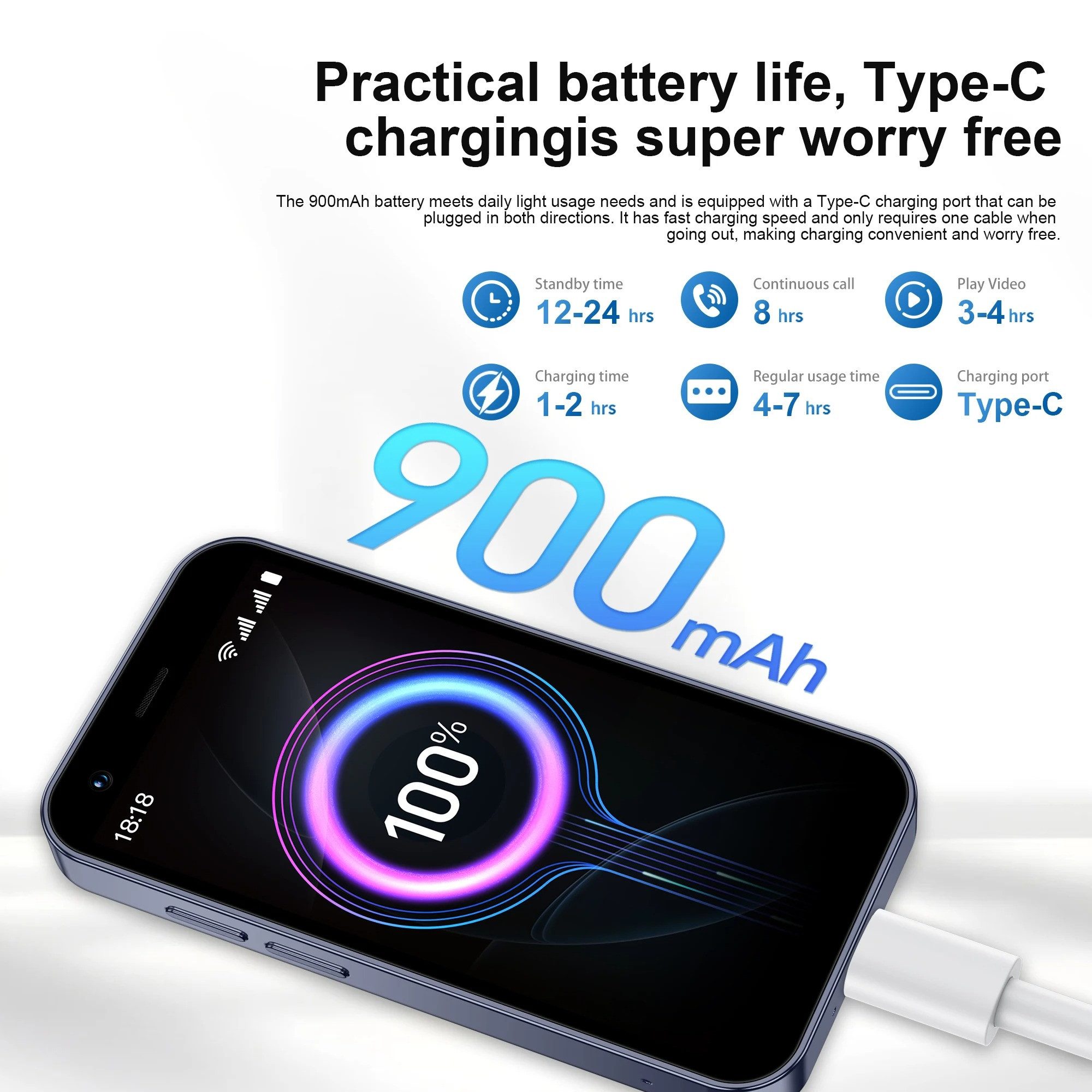 Athlix SERVO 18SE 3G Mini Smartphone Android Kinder Rentner Smartphone (7,62 cm, Dual SIM, 3G Mobilfunk, Android 9)