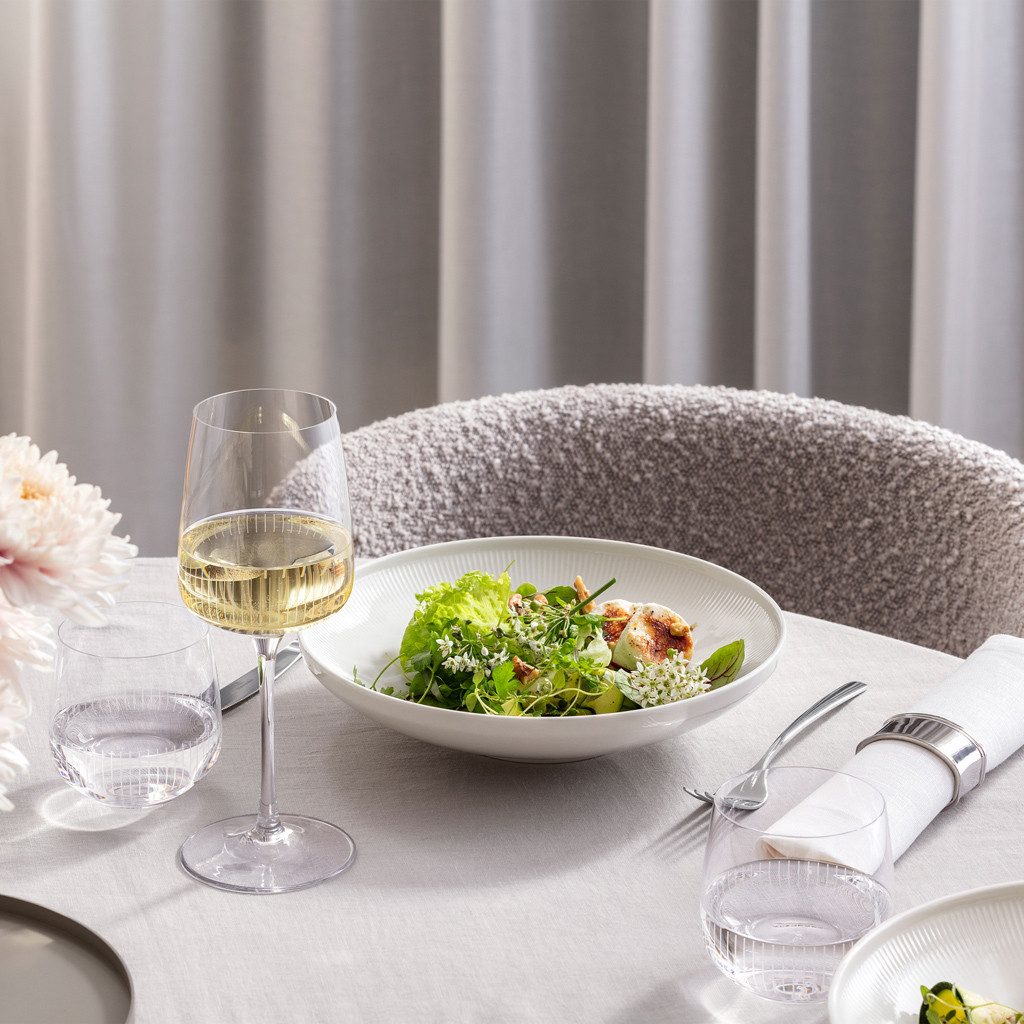 Villeroy & Boch Weißweinglas Afina Weißweinkelch, Set 4tlg. 220mm, 4-tlg., Glas, Kristallglas, 4 Stck, spülmaschinenfest