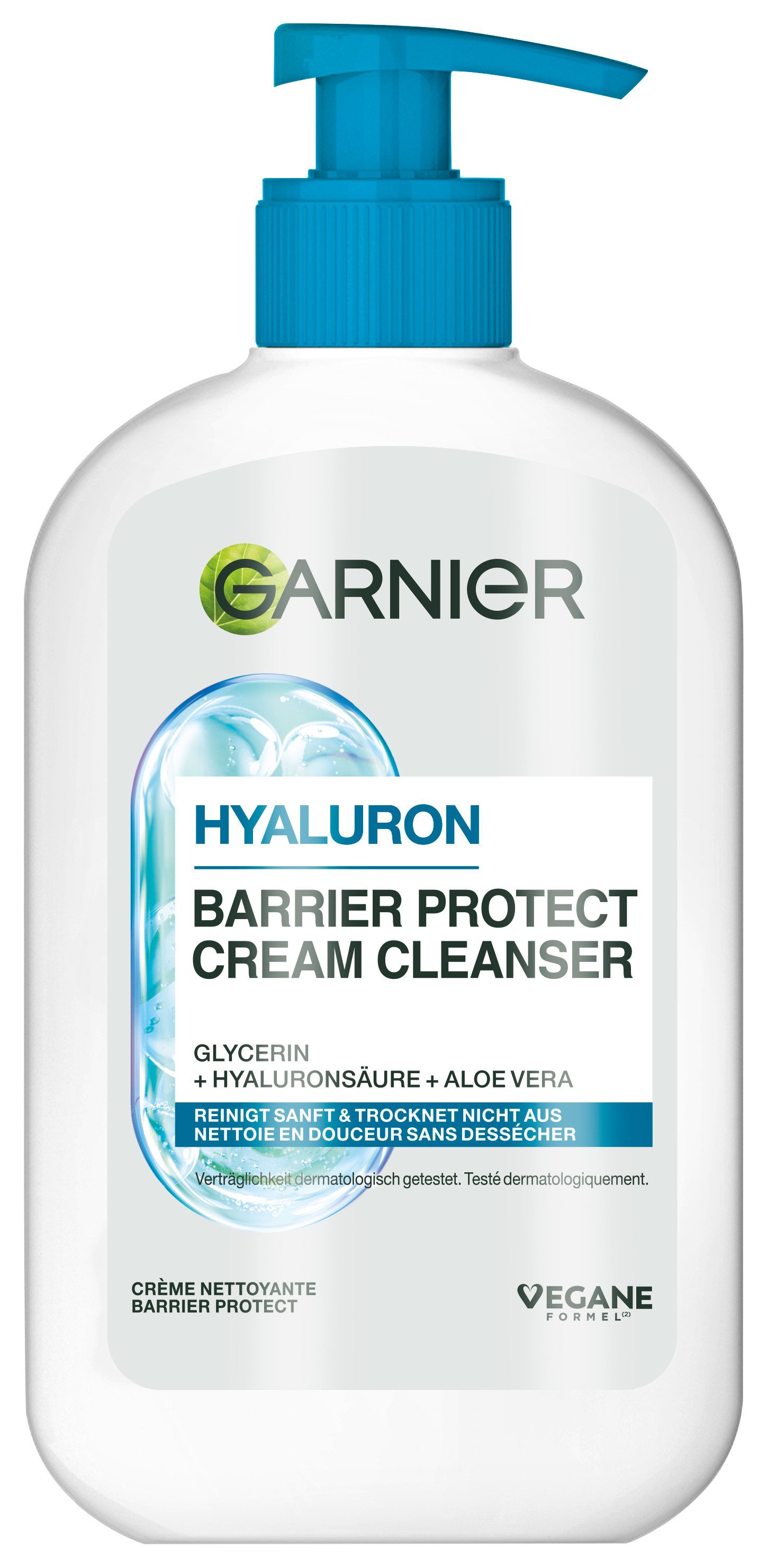 GARNIER Gesichts-Reinigungsschaum HYALURON BARRIER PROTECT CREAM CLEANSER, mit Hyaluron, sanfte Reinigung des Gesichts