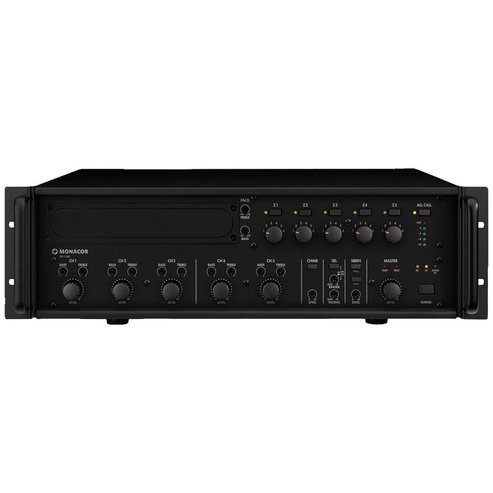 Monacor Monacor PA-1240 ELA-Verstärker 240 W 1-Kanal 5-Zonen Mischverstärker