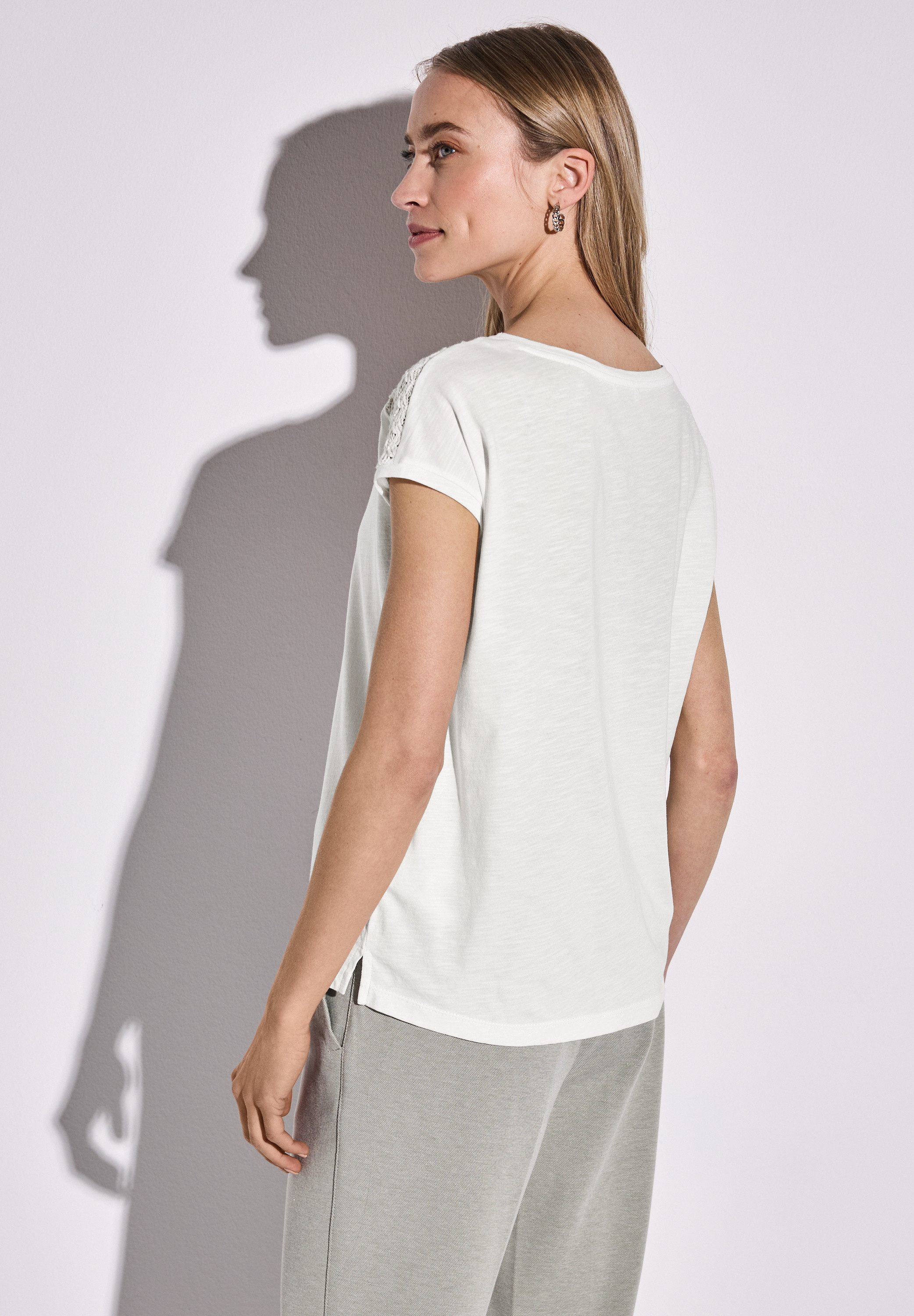 STREET ONE Spitzenshirt, im soften Baumwoll-Mix günstig online kaufen
