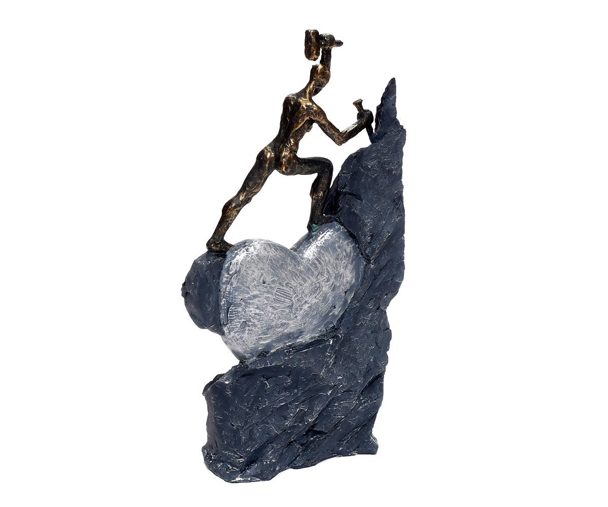 Moderne aus Love Skulptur Deko Liebe Figur Herz Herz bronzefarben Valentin Polystone Brillibrum Dekofigur Poly aus