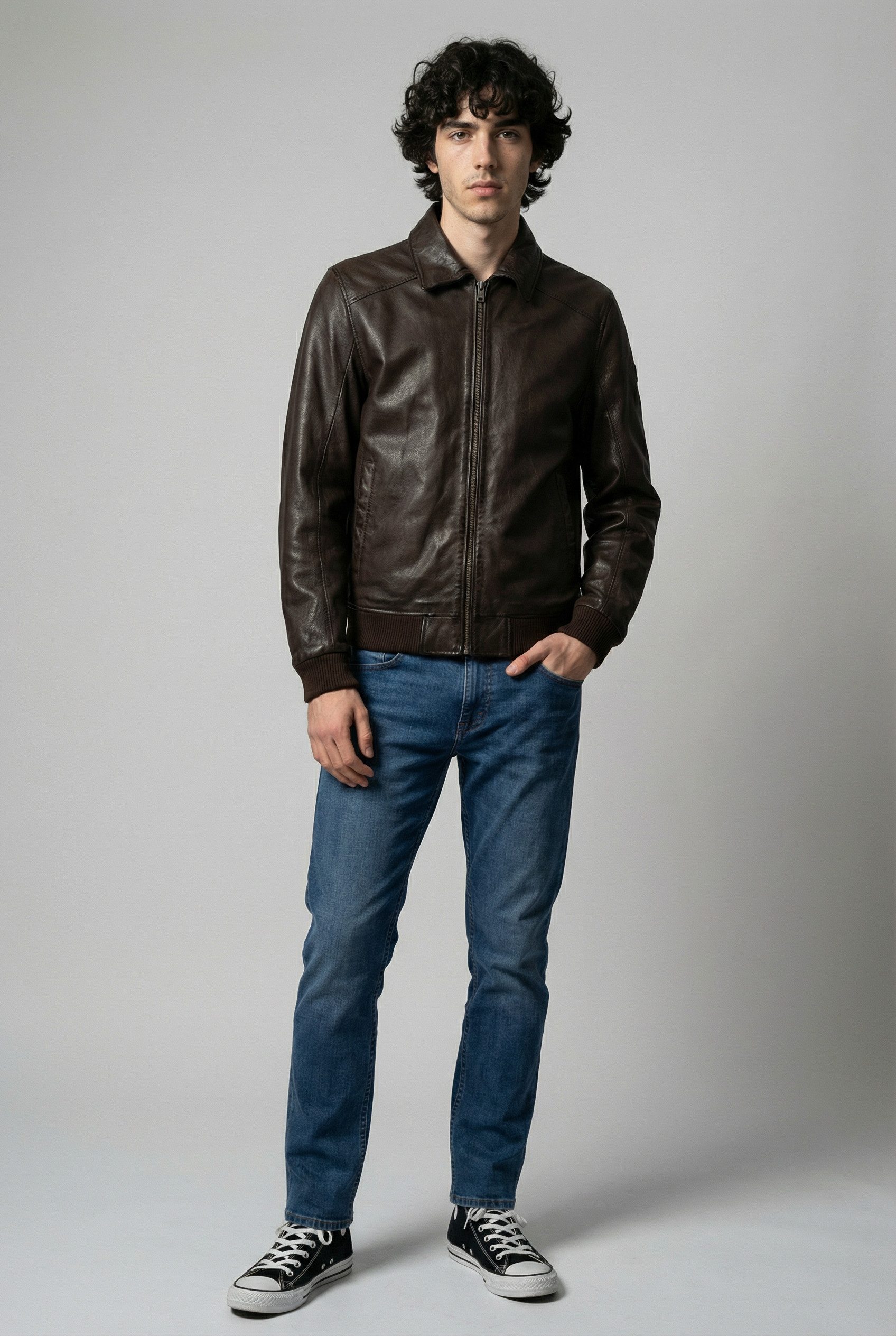 Mauritius Lederjacke MMCrovig mit Umlegekragen