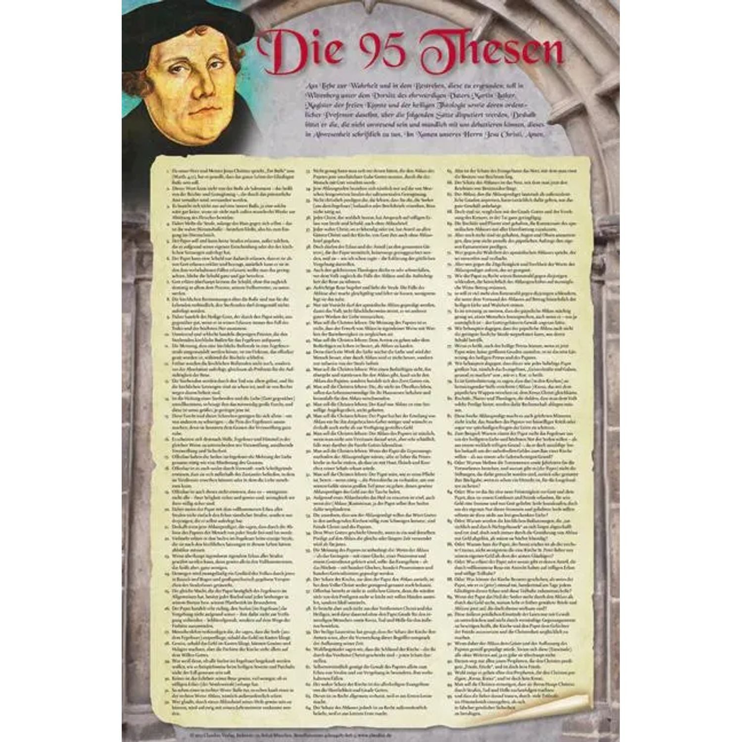 Poster Die 95 Thesen nach Martin Luther