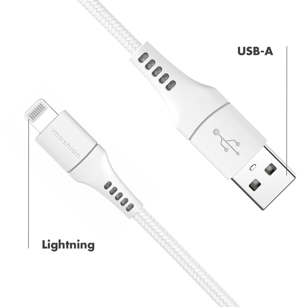 imoshion imoshion MFI-zertifiziertes Lightning- auf USB-Kabel - Geflochtenes Ge Lightningkabel
