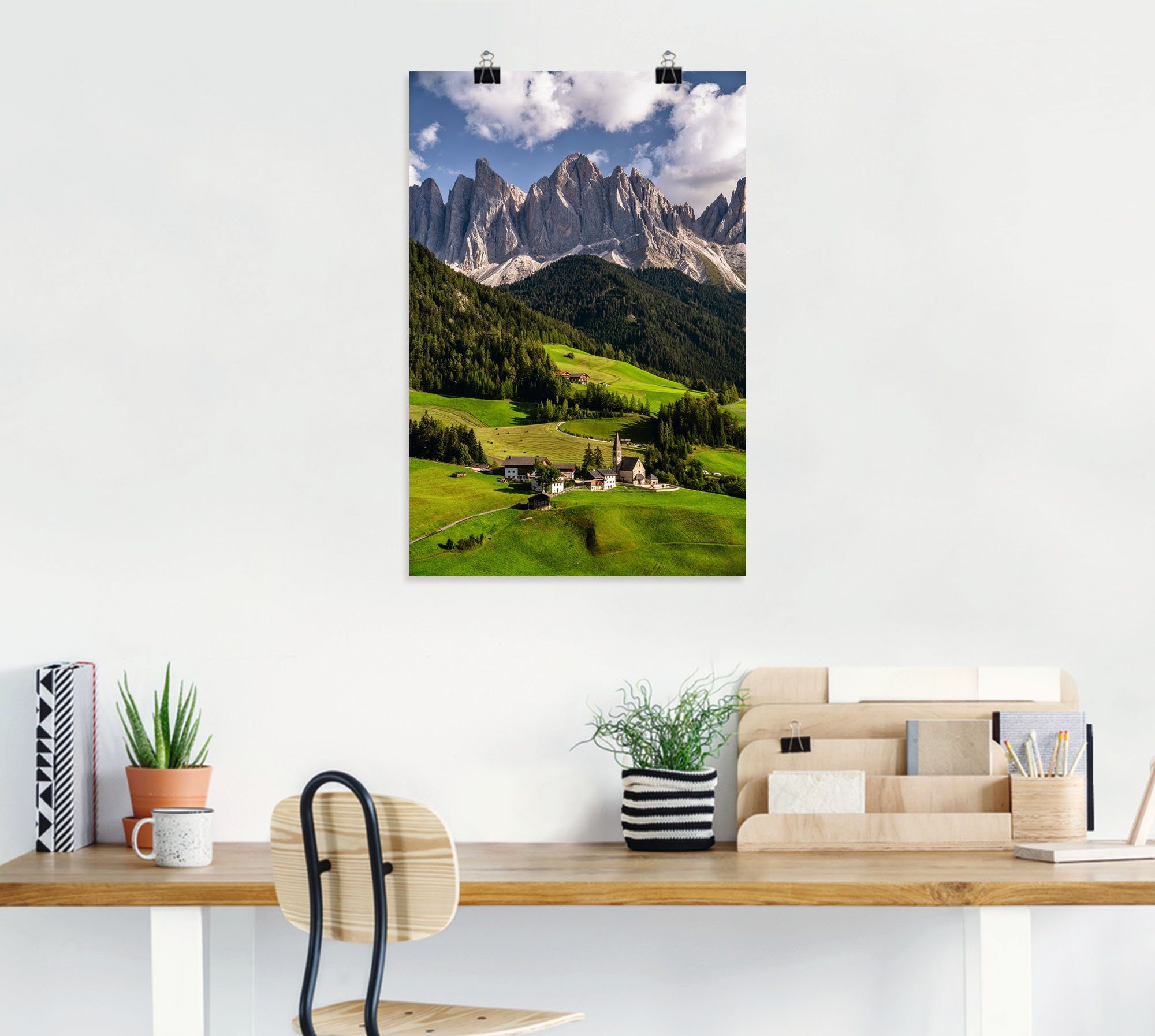 als St), Alubild, Wandbild (1 in in Artland Dolomiten, Sommer Alpenbilder Wandaufkleber Leinwandbild, Berge Südtirol in & den versch. Größen Poster oder