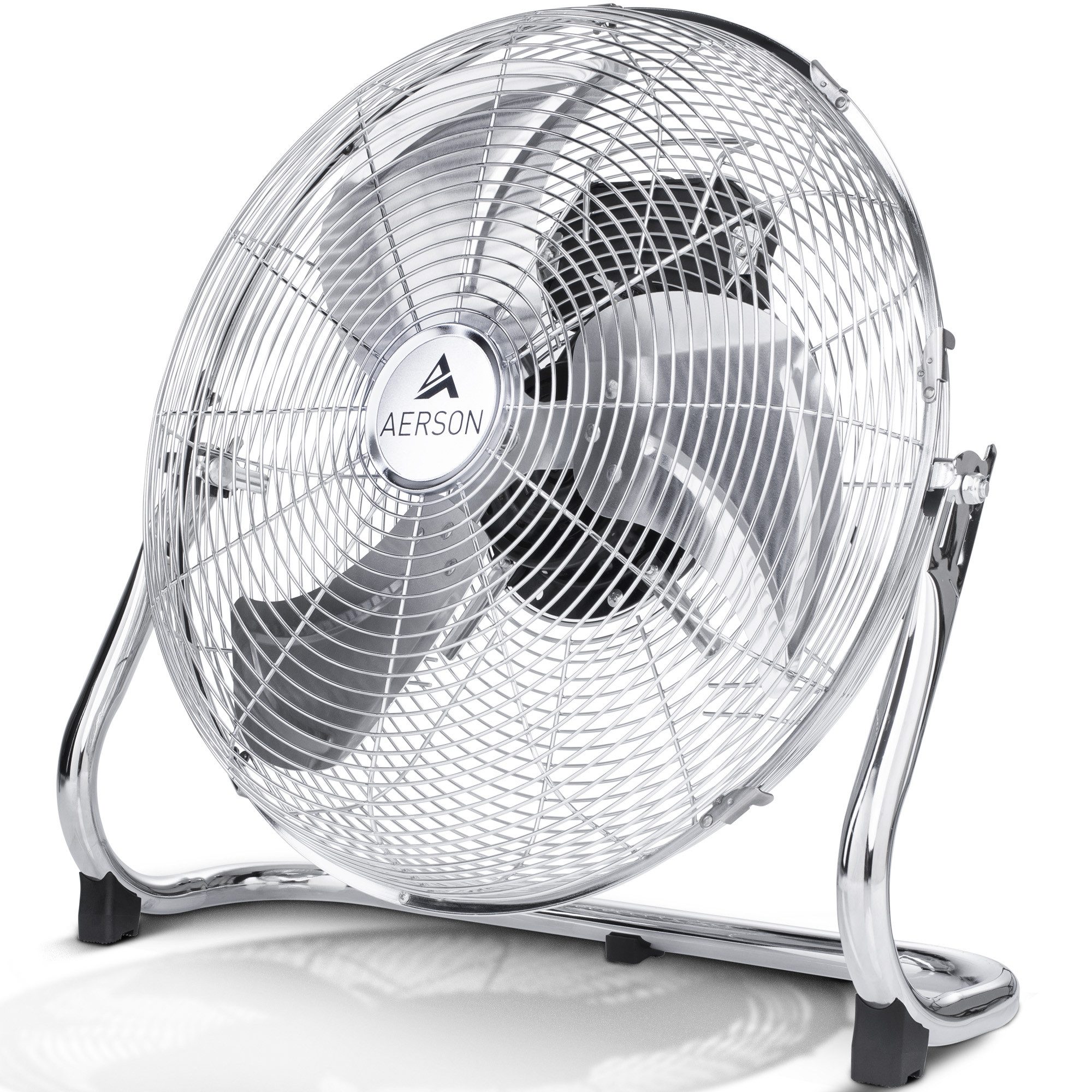 AERSON Bodenventilator Windmaschine mit 3-Leistungsstufen, Standventilator Neigungswinkel ca. 110 Grad