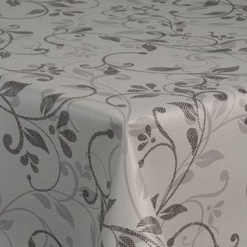 laro Tischdecke Wachstuch-Tischdecken Ranken Grau Schwarz rechteckig