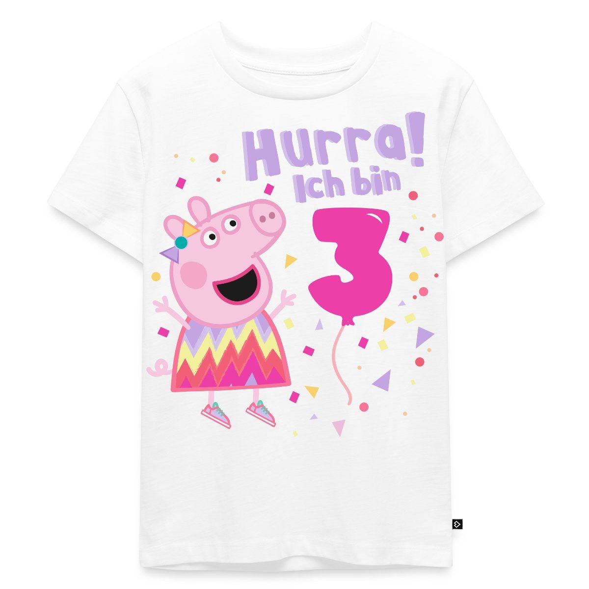 Spreadshirt T-Shirt Peppa Wutz Hurra Ich Bin 3 Jahre Kinder Premium T-Shirt (1-tlg)