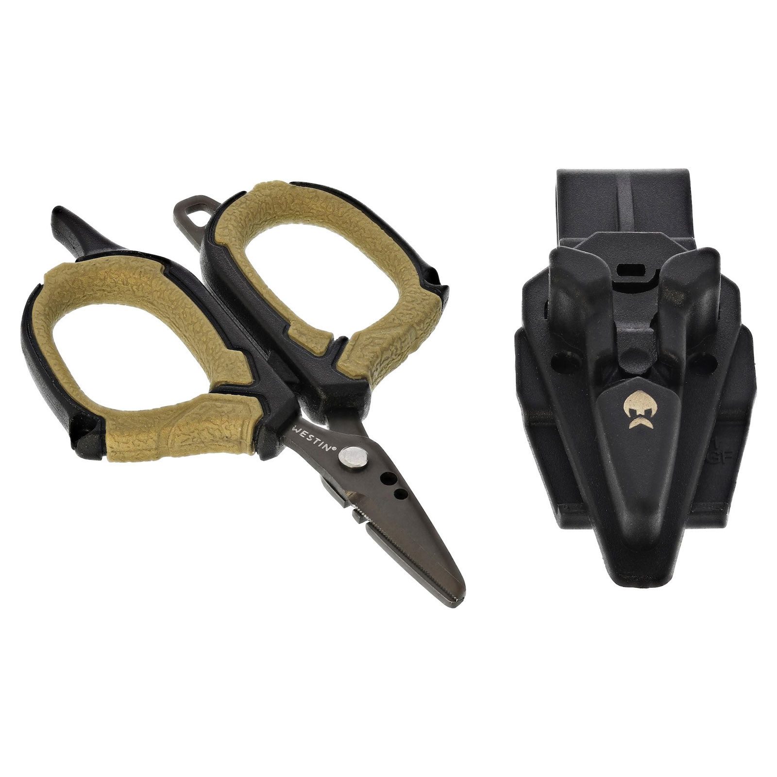 Westin Fishing Anglerzange, Westin Braid Scissors Incl. Sheath S 8,9cm Black Sand Angelschere