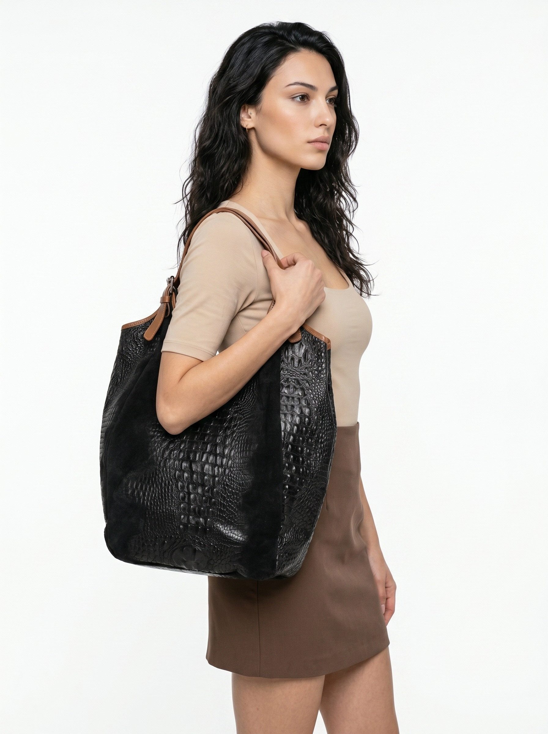Samantha Look Shopper, echt Leder, Made in Italy