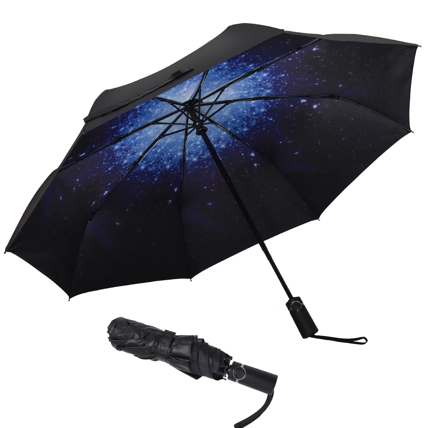 FeelGlad Regenschirm Griff Sturmfest,Umbrella,Ergonomischer Taschenregenschirm