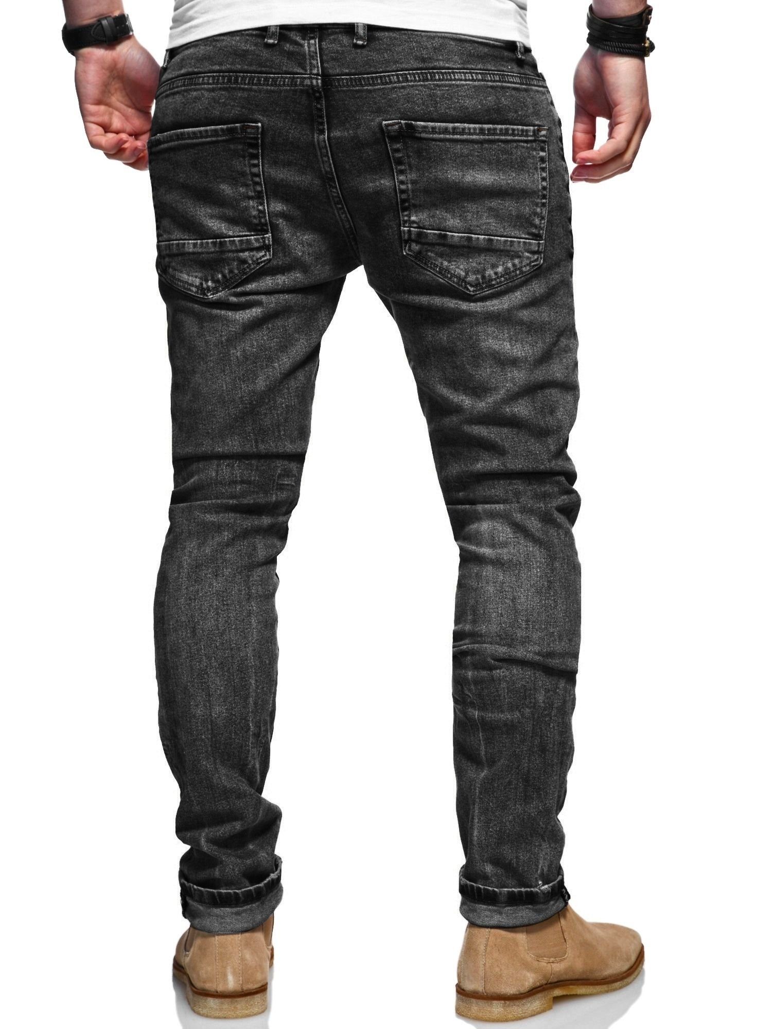 Slim-fit-Jeans Bein mit & Rello Reese schmalem schwarz