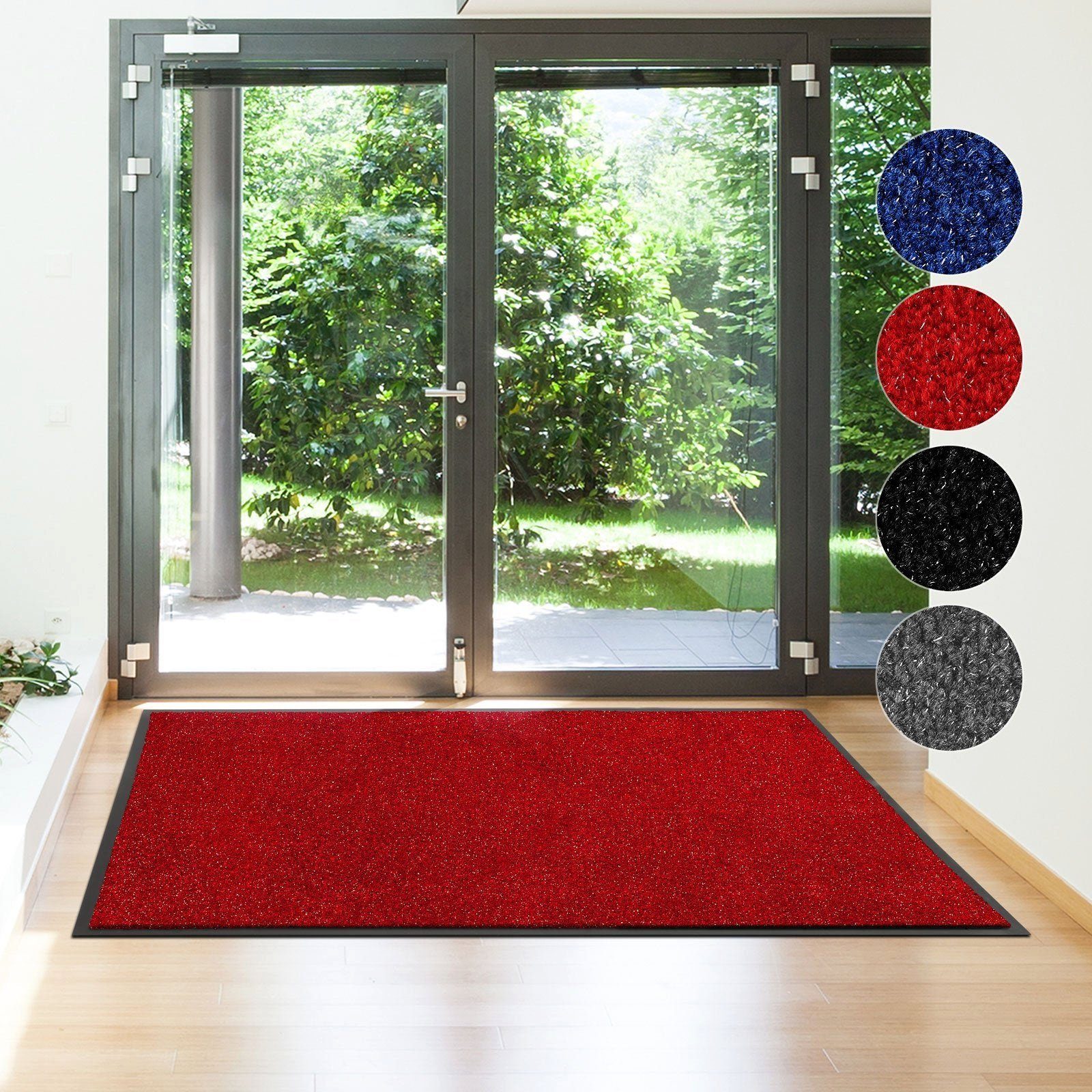 Rechteckig, Floordirekt, Fußmatte Größen, Rot & in vielen Eingangsmatte mm Farben Schmutzfangmatte Flash, 5.5 Höhe: Sauberlaufmatte,