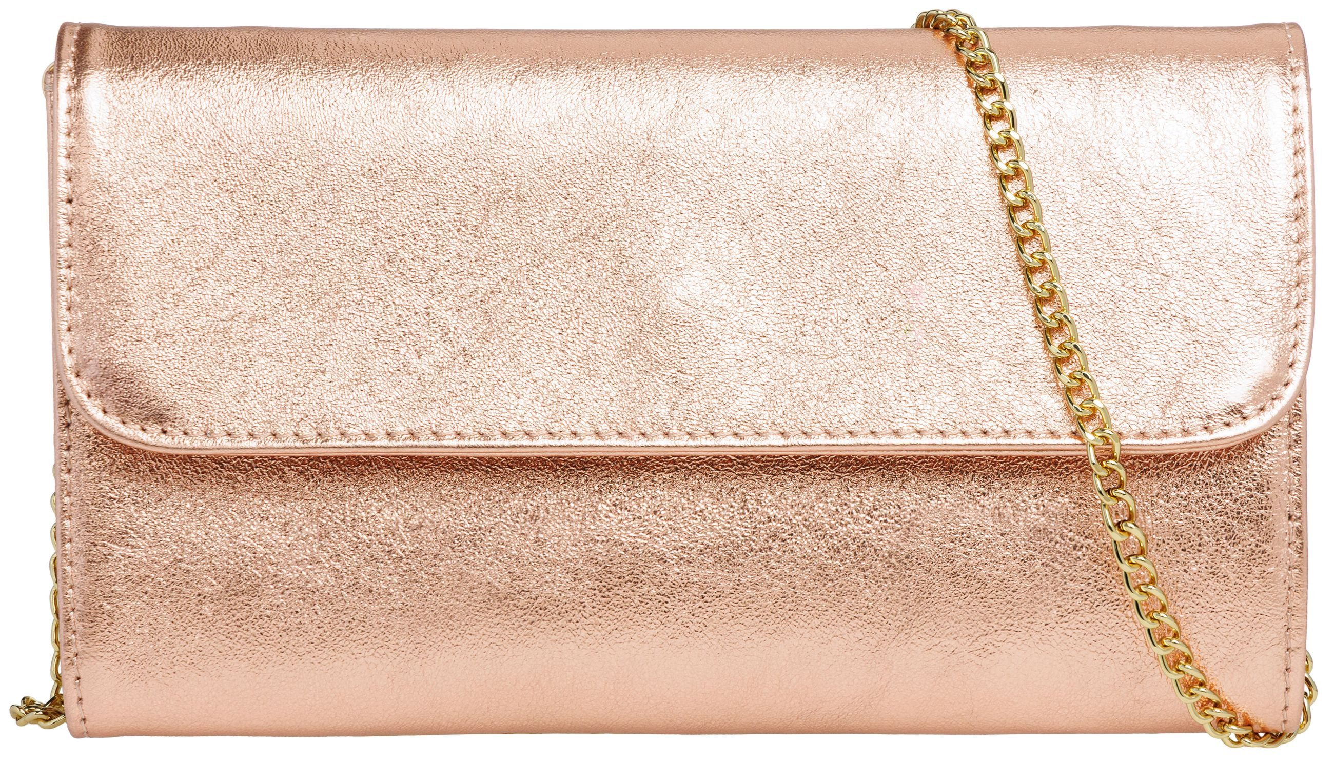 Caspar Clutch Abendtasche Metallic Leder Damen günstig online kaufen
