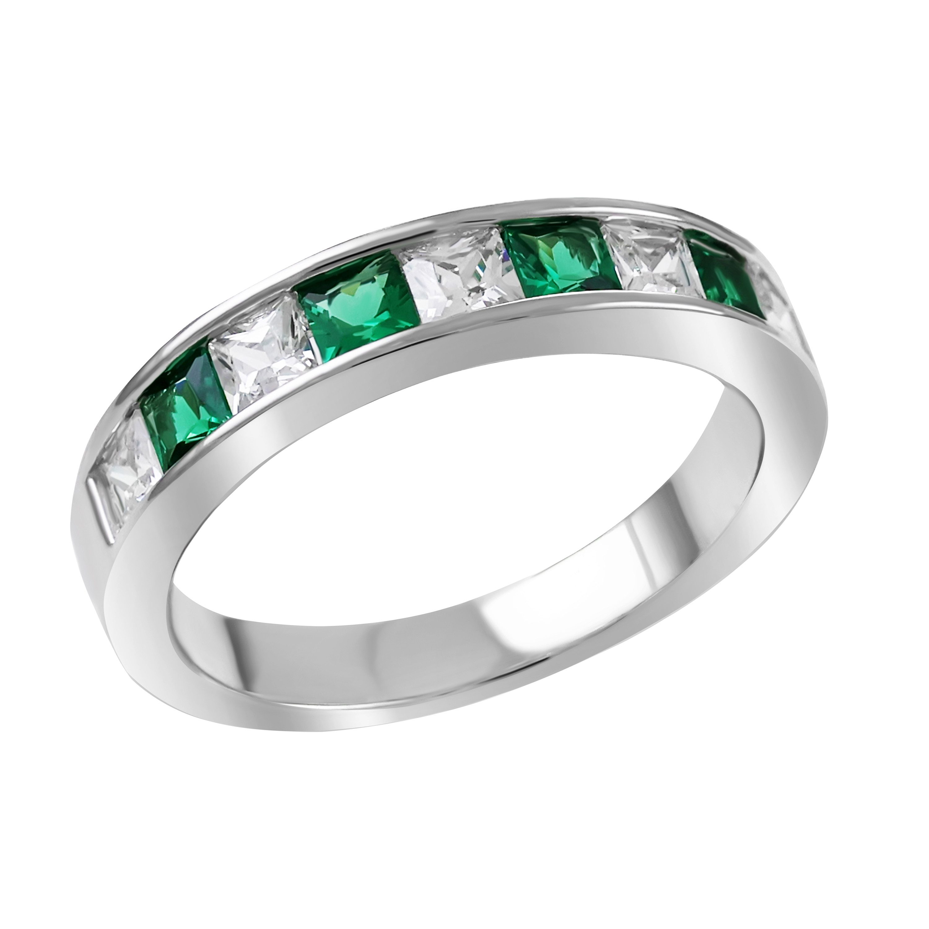Firetti Fingerring Schmuck Geschenk Silber 925 Damenring Bandring quadratisch, mit Zirkonia (synth), Glasstein