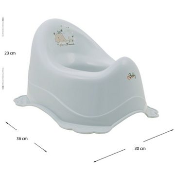 Maltex Babybadewanne WAL Silbergrau Set 5-tlg + Gestell Weiß - Babybadeset Zubehör Pflege, (Made in Europe Premium Set), ** Babywanne+ Badesitz + Topf + WC Aufsatz+Hocker + Gestell **