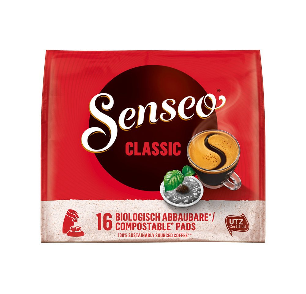 Philips Papierfilter Kaffeepads Classic 16er Pack – aromatisch, biologisch abbaubar, für