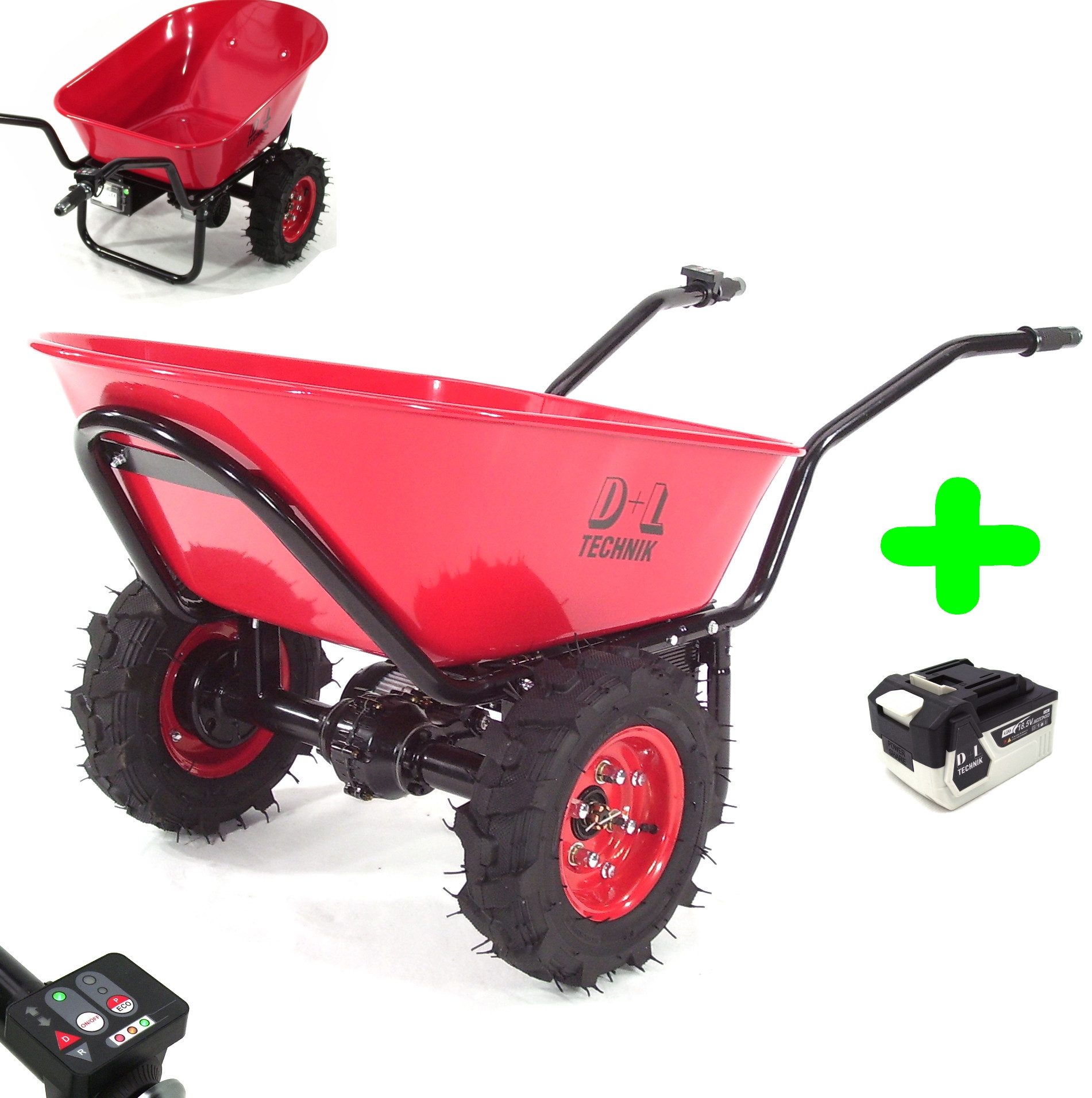 Apex Motorschubkarre Elektrische Schubkarre 260kg 2-Rad Akku 18,5V Elektro Dumper 55964, 1-tlg.
