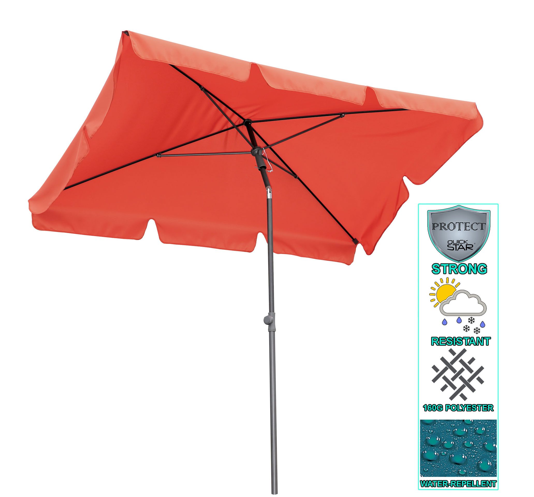 Quick Star Sonnenschirm Balkon Sonnenschirm 200x125cm günstig online kaufen