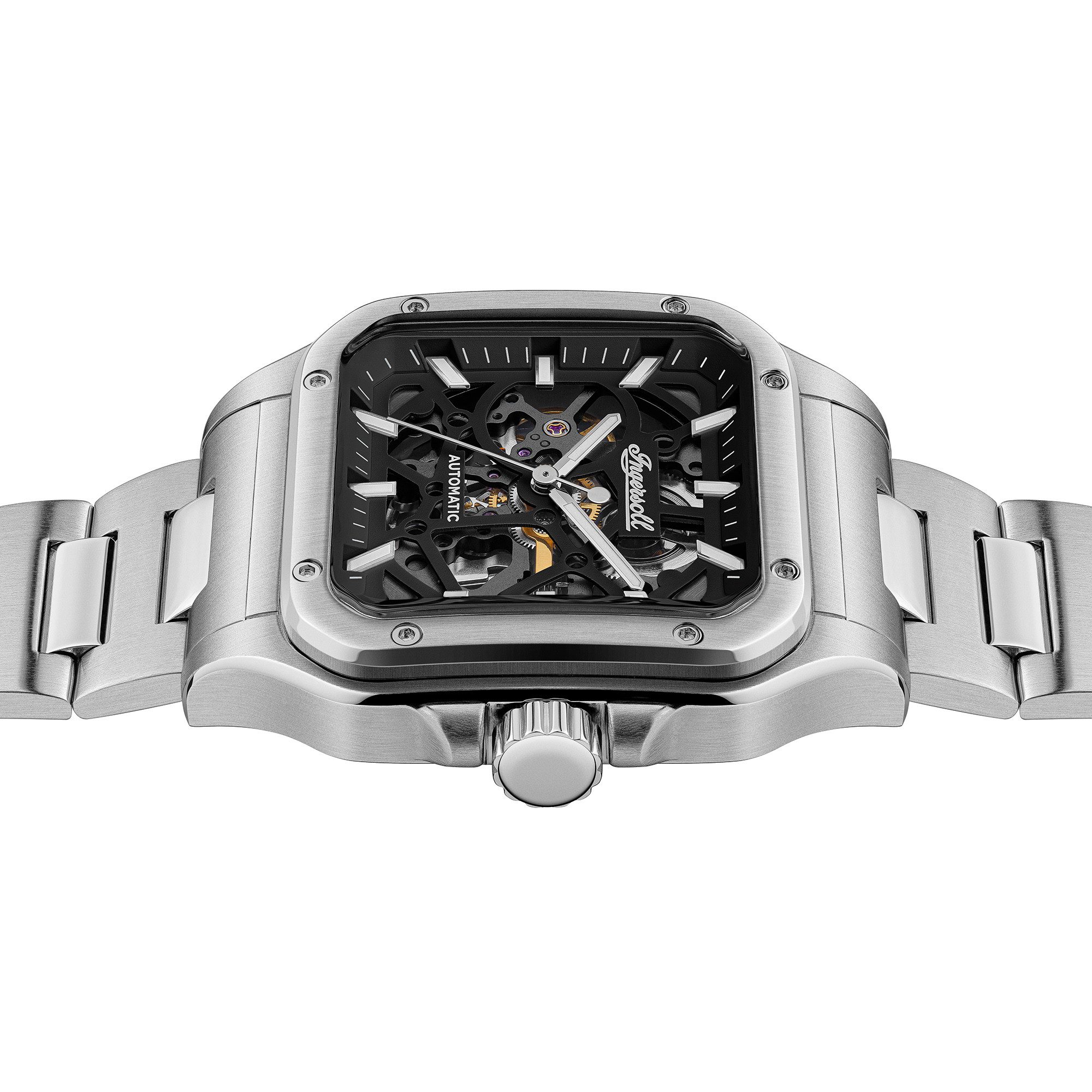 Ingersoll Automatikuhr The Ollie I14501, Armbanduhr, Herrenuhr, Mechanische Uhr, Edelstahlarmband, analog