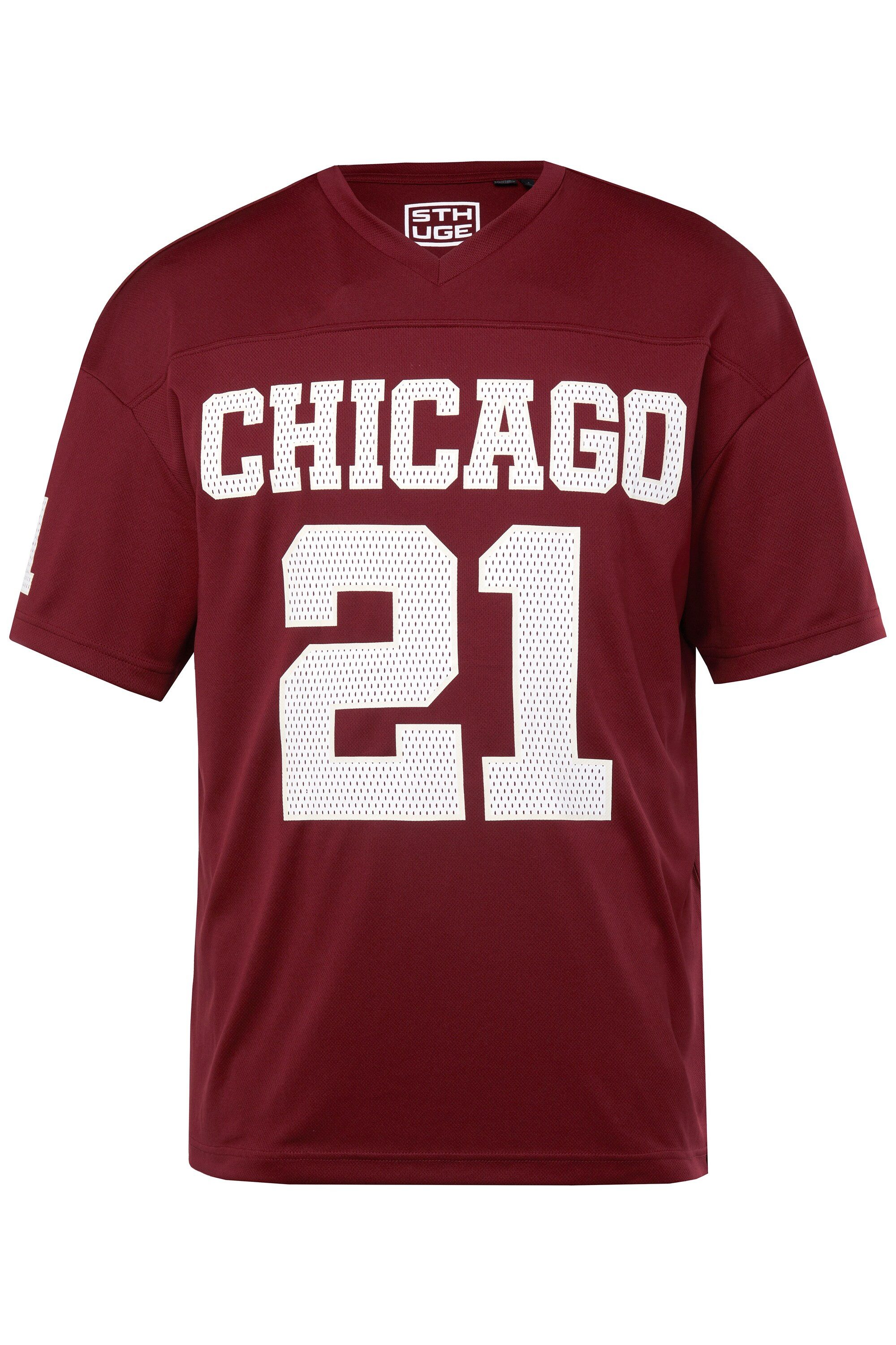 STHUGE T-Shirt T-Shirt Halbarm oversized Mesh Football-Print günstig online kaufen