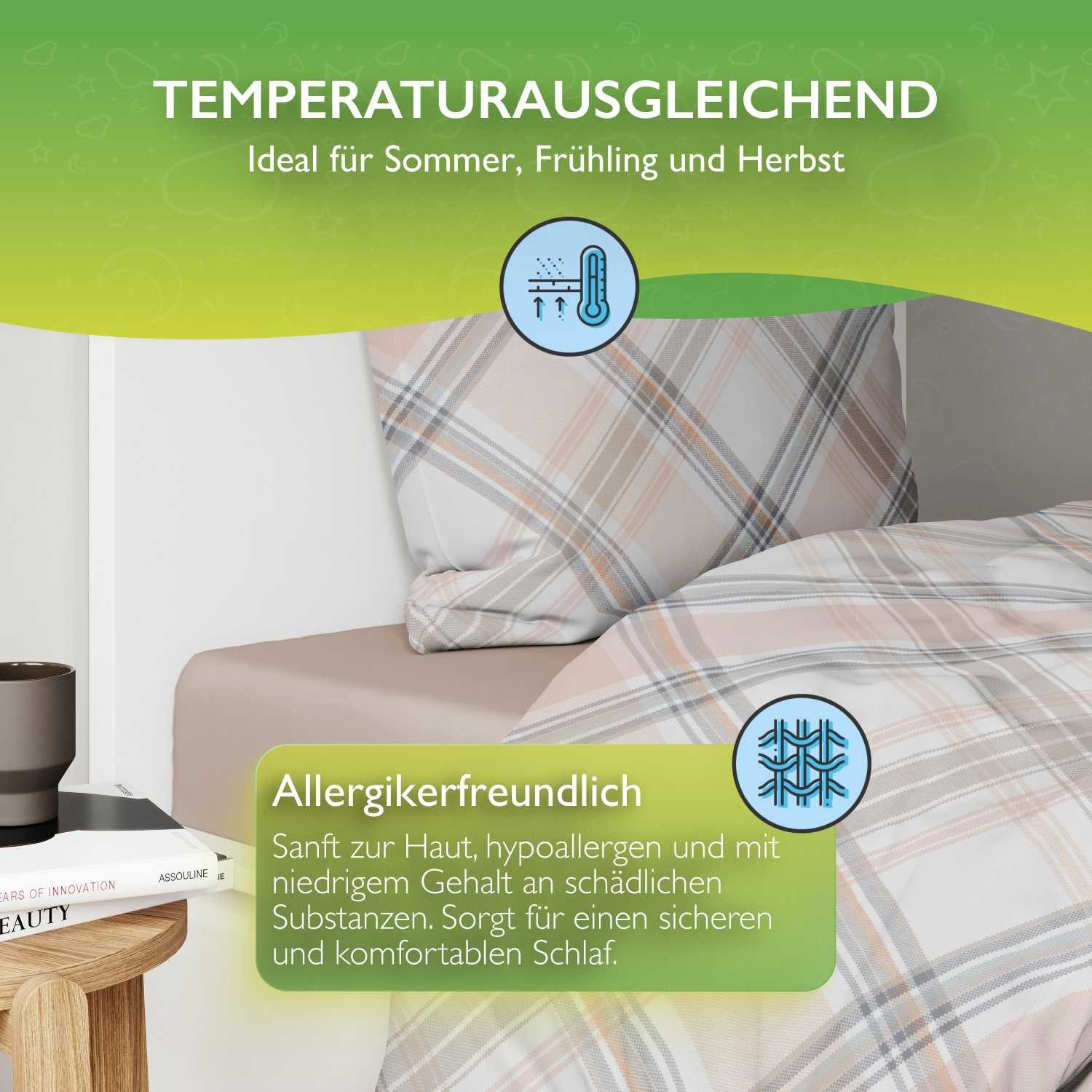 etérea Himmlische Qualität Bettwäsche etérea Renforcé Baumwoll Bettwäsche Square Braun, Renforcé, 2 teilig