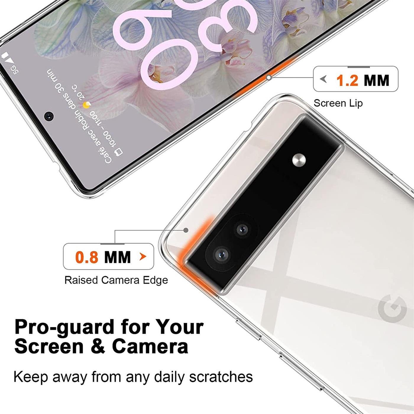 CoolGadget Handyhülle Transparent Ultra Slim Case für Google Pixel 6a 6,1 Zoll, Silikon Hülle Dünne Schutzhülle für Pixel 6a Hülle