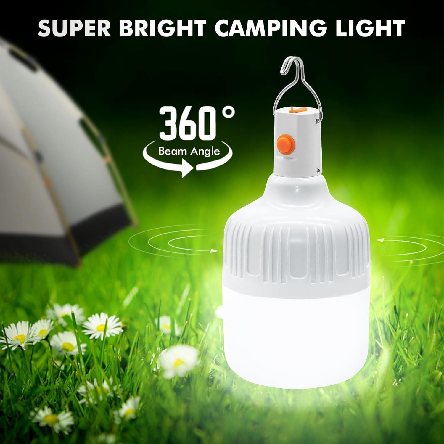 FELIXLEO LED Laterne 2 STK LED Campinglampe Wiederaufladbare 500LM Zeltleuchte – Bild 2 von 5