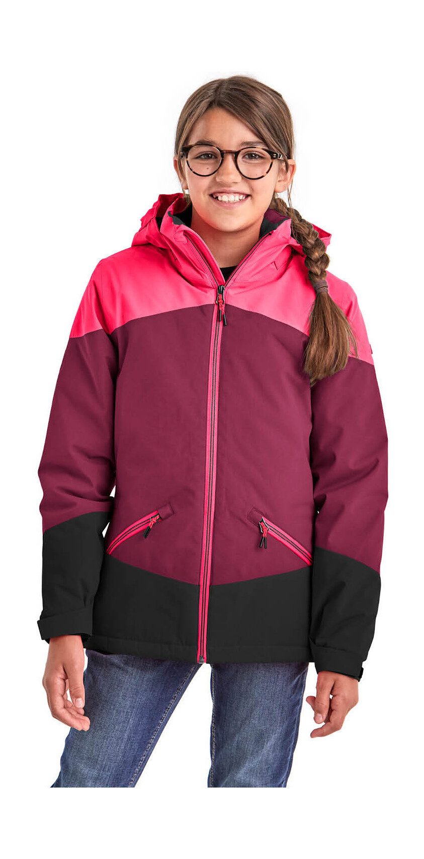 Killtec Outdoorjacke KOW 195 GRLS JCKT Wasserdichte Winterjacke mit Colourblock, verstellbaren Details