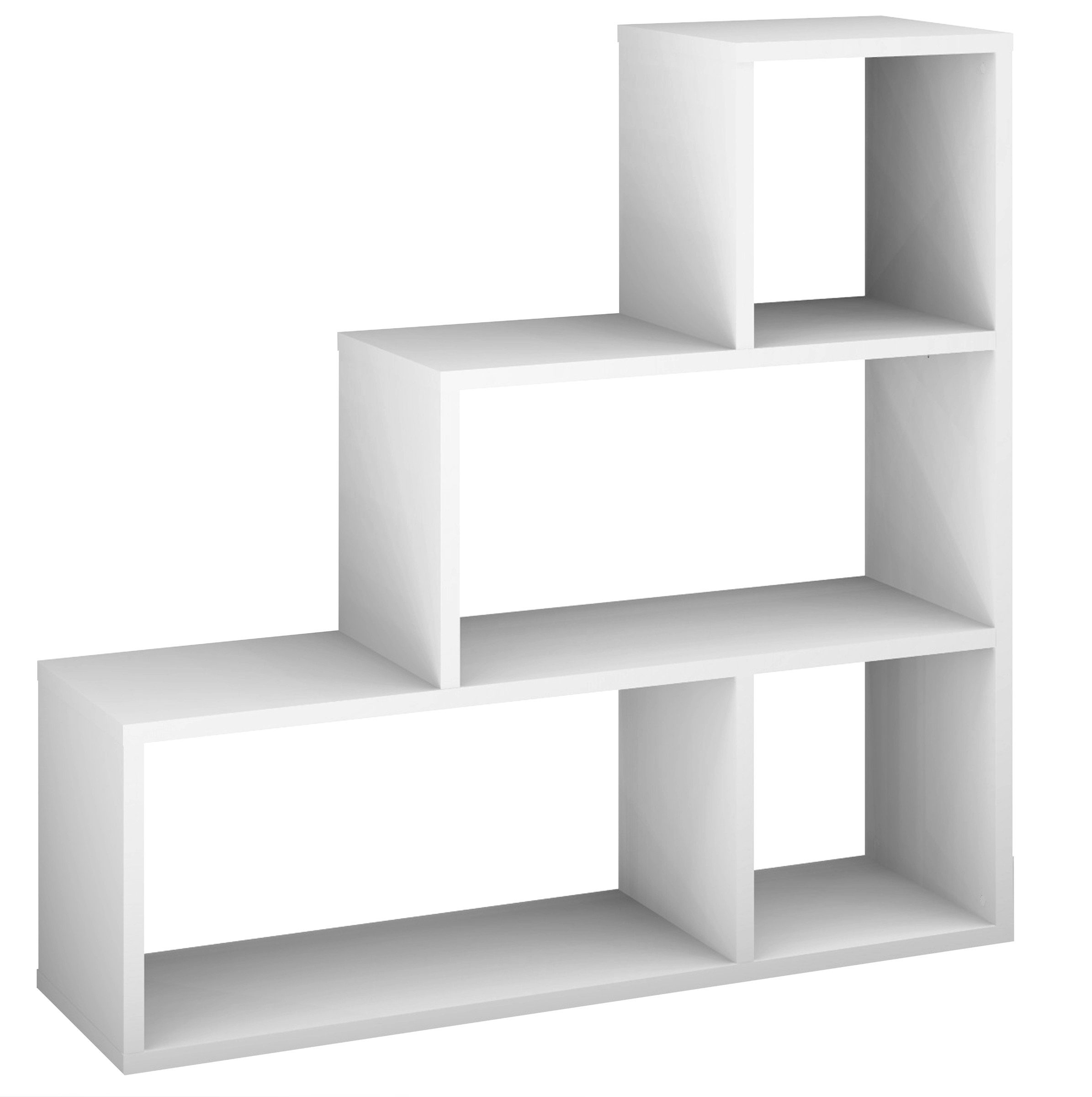 freiraum Stufenregal Partition, in weiß matt, Holzwerkstoff Dekor - 120x122x40cm (BxHxT)