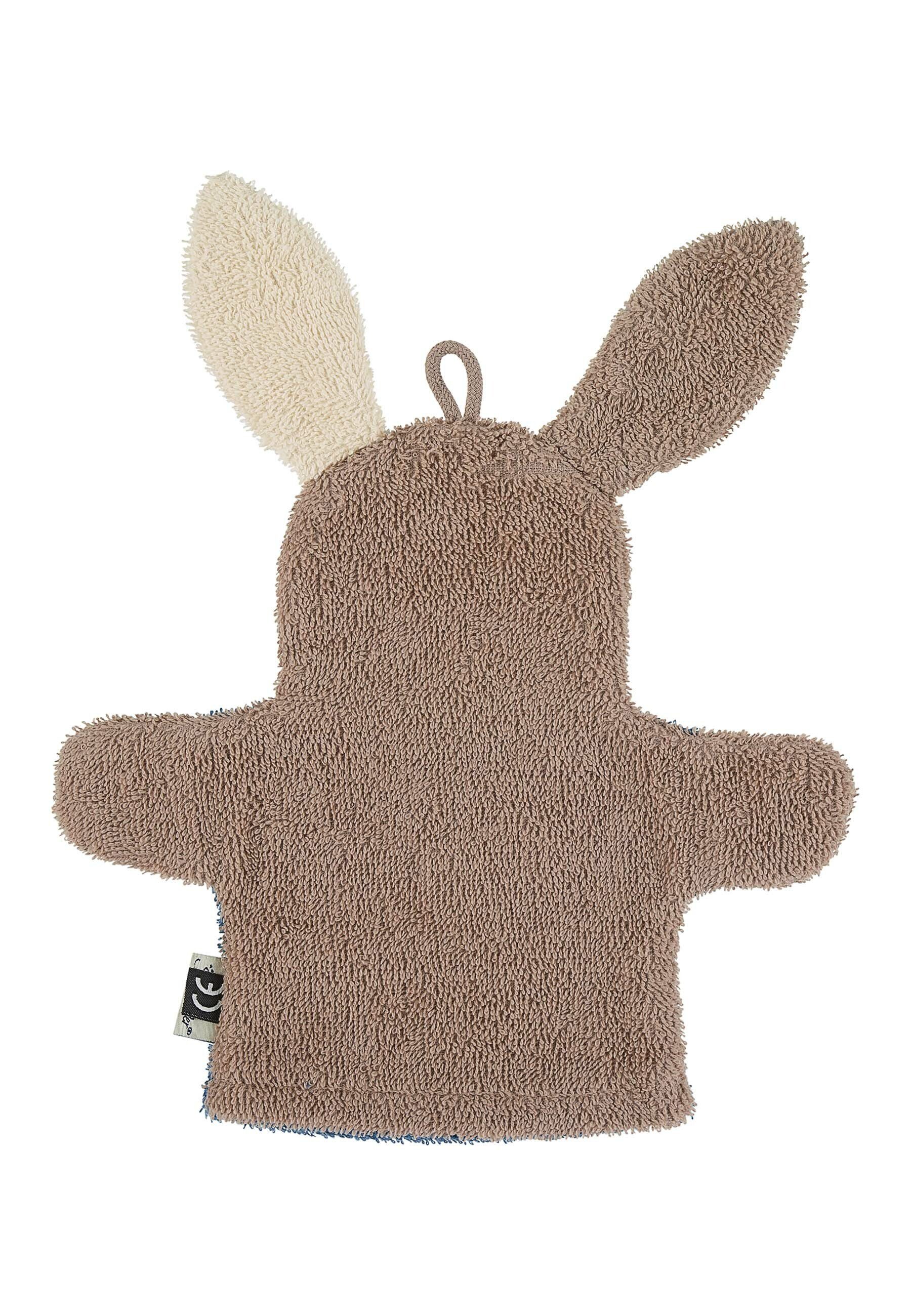 Sterntaler® Waschhandschuh Waschhandschuh ESEL Emmilius, Frottee (1-St), 2in1 Waschhandschuh & Handpuppe Esel aus Frottee – großer Waschspaß!