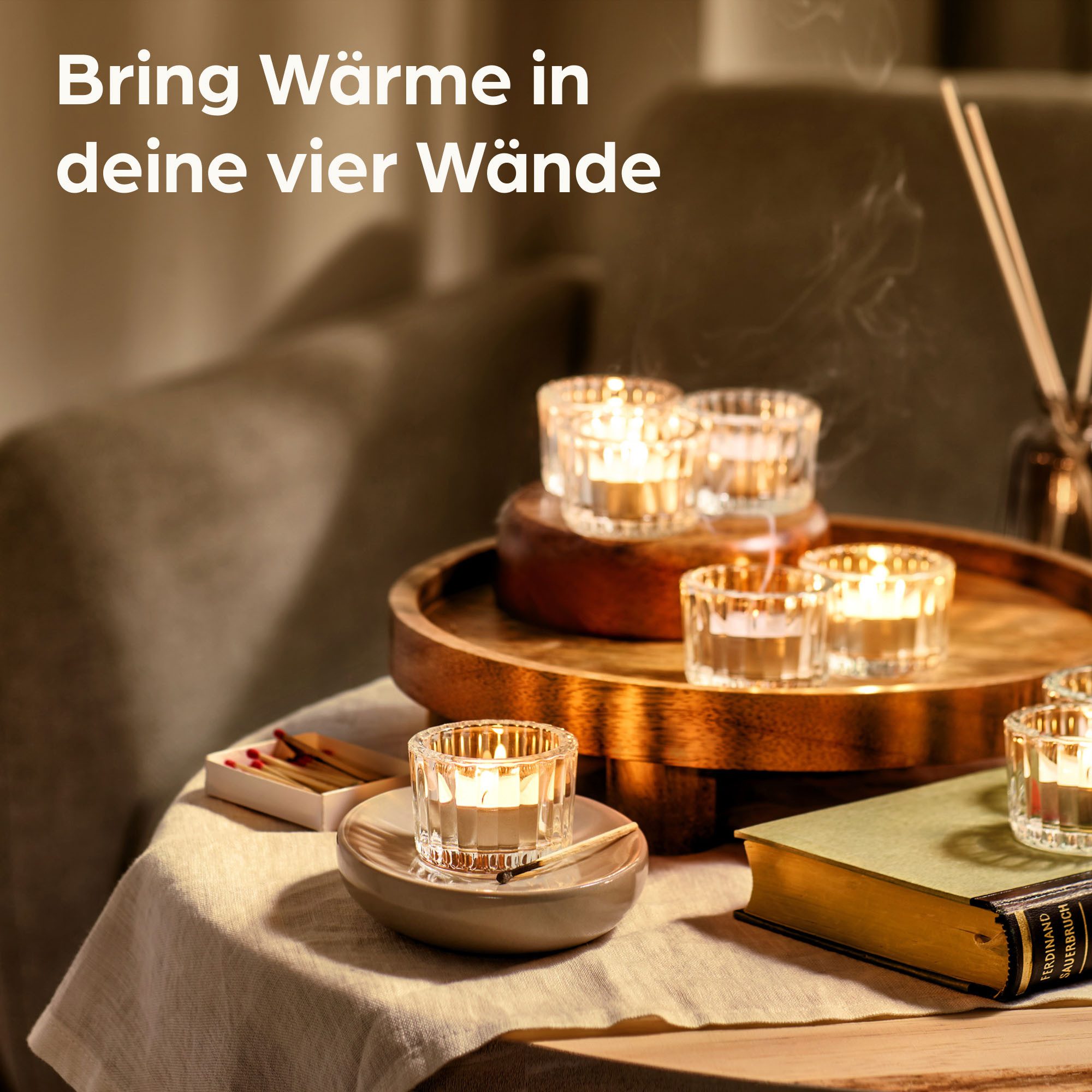 Praknu Teelichthalter Teelichthalter Glas Klein für Tischdeko - 12er Set Ru günstig online kaufen