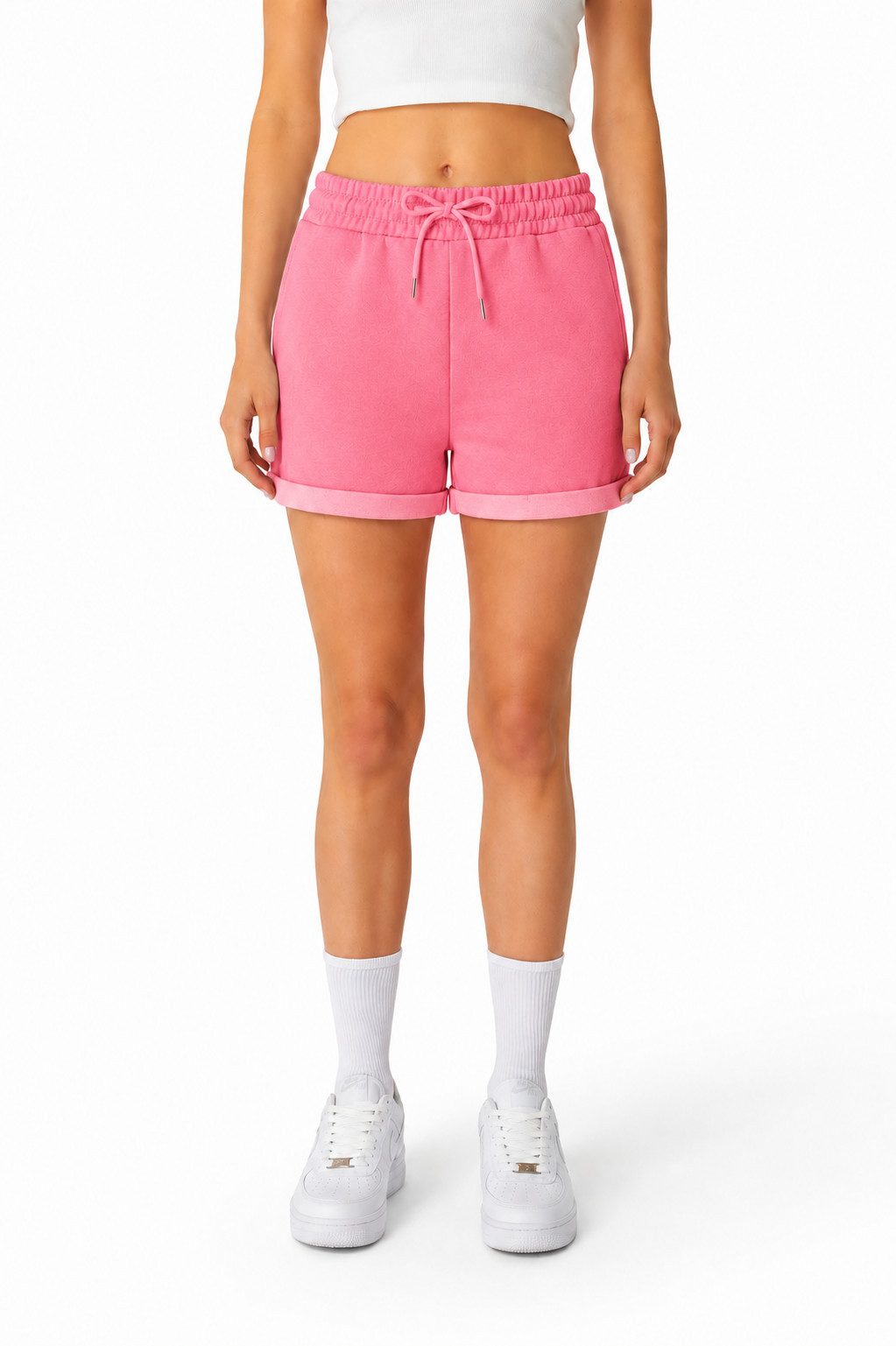 Smith & Solo Sweatshorts Kurze Hose Damen Shorts (1-tlg) Basic, Lycra, umschlagene Beinsaum – Bild 5 von 5