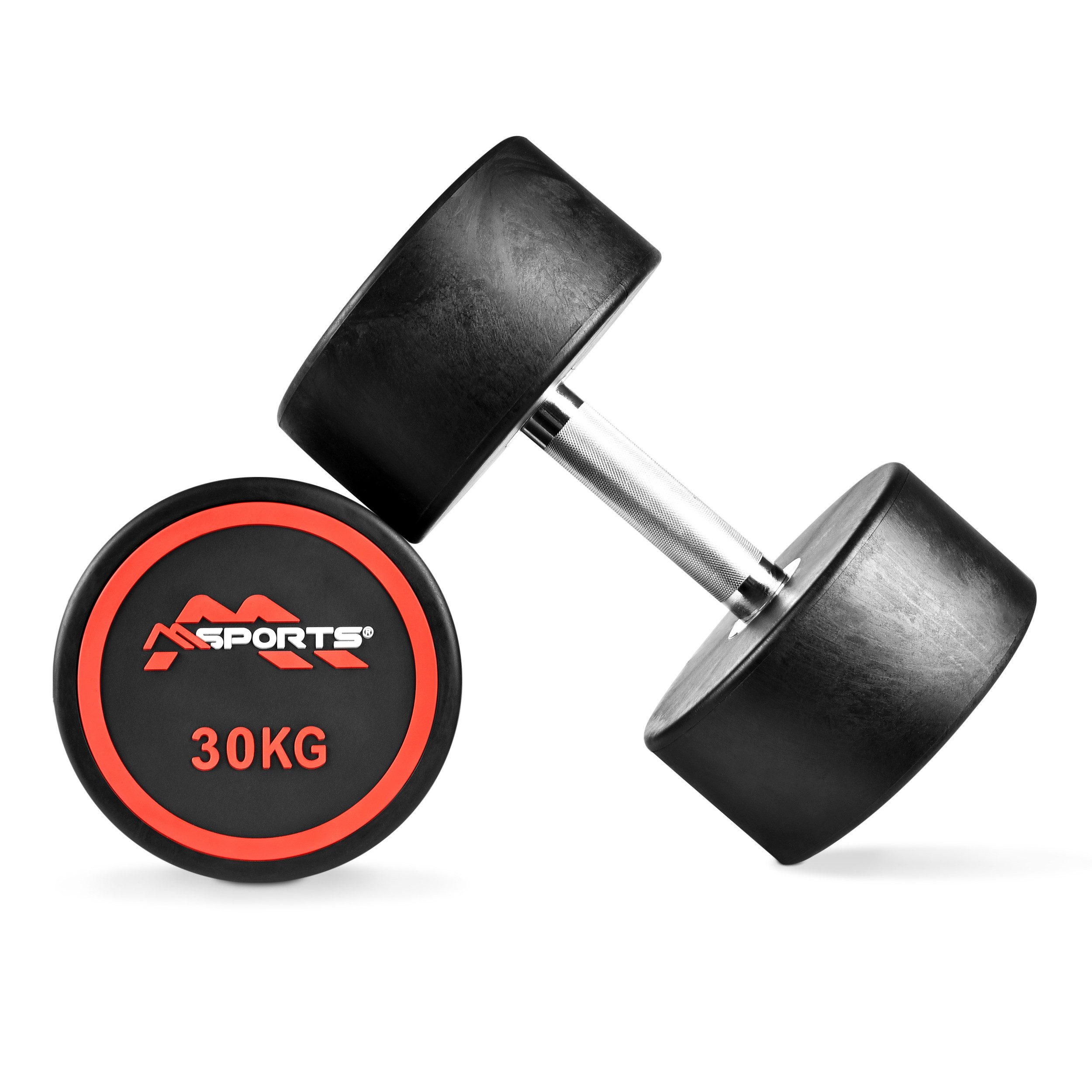 MSports® Hantel Rundhantel 2er Set, Gummi Kurzhantel Beschichtung 2,5-50 kg