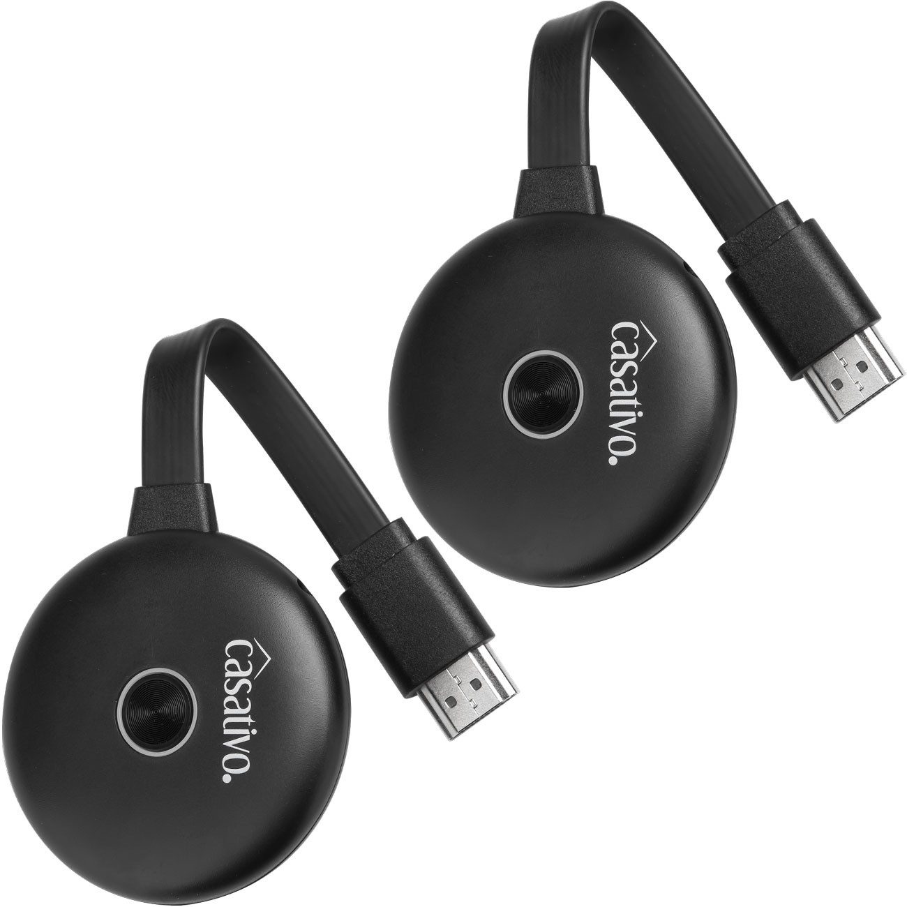 Casativo Streaming-Stick WLAN 4K-Ultra-HDMI Streaming-Empfänger Dongle SmartMedia Player USB, (2 St), Miracast, AirPlay & DLNA • Ideal für Gaming & große Beamer-Leinwände
