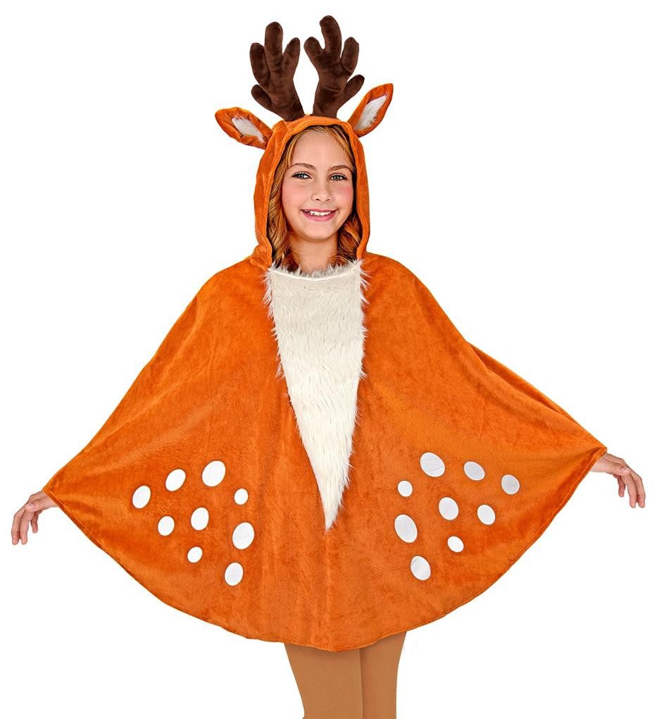 Kostüm Reh Poncho mit Kapuze Kinder