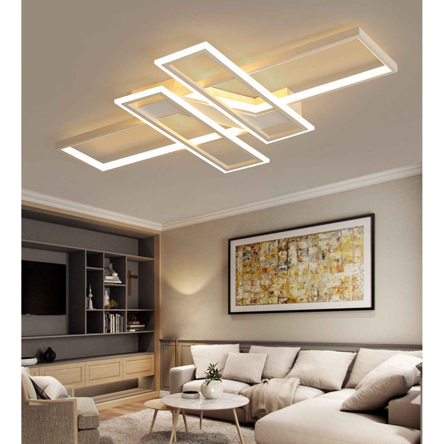 OYLCDI Deckenleuchten LED Deckenlampe 94W Dimmbar mit Fernbedienung 3000-65 günstig online kaufen