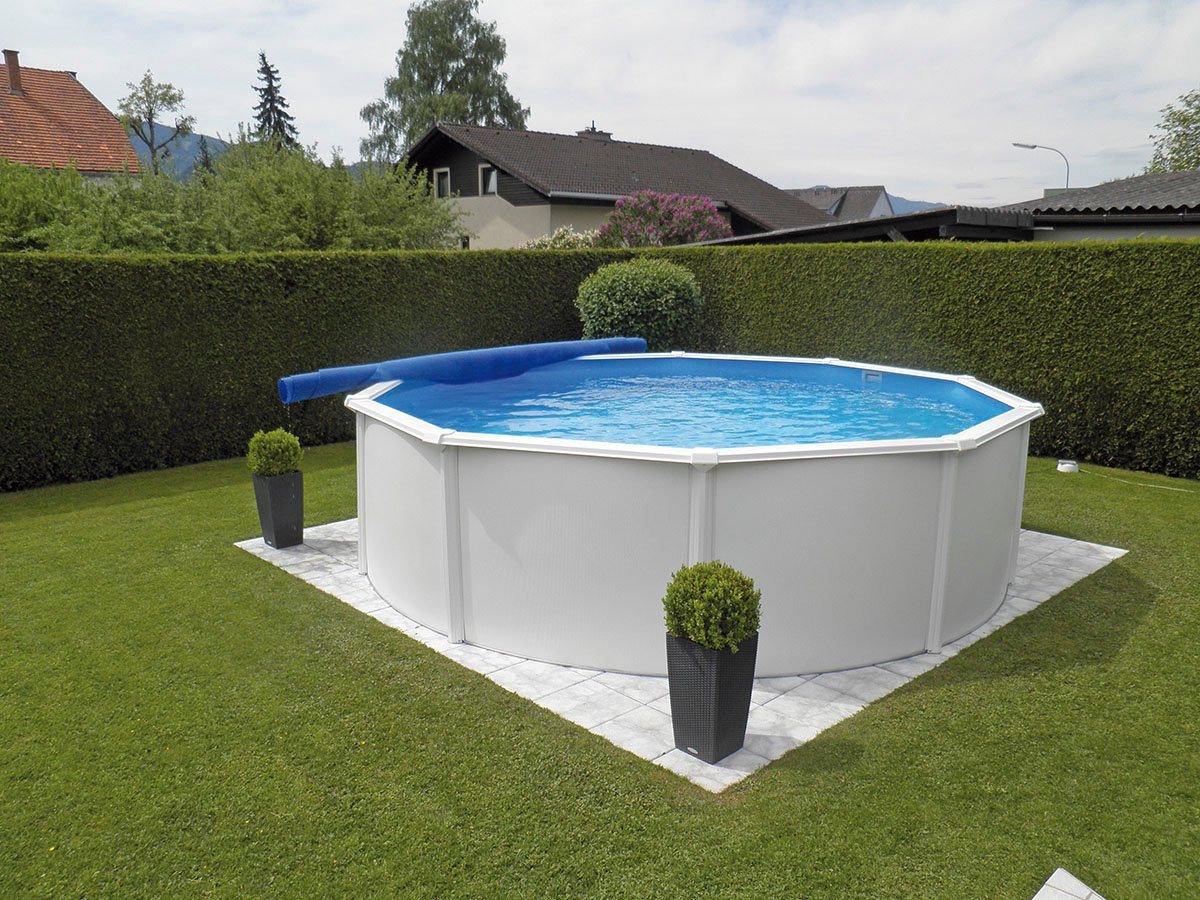 Thumbnail - KWAD Rundpool CABRIO DOME inkl. Abdeckung zur Reduzierung des Pflegeaufwandes (Set, 5-tlg), 5-tlg., Höhe: 130cm, blaue I...