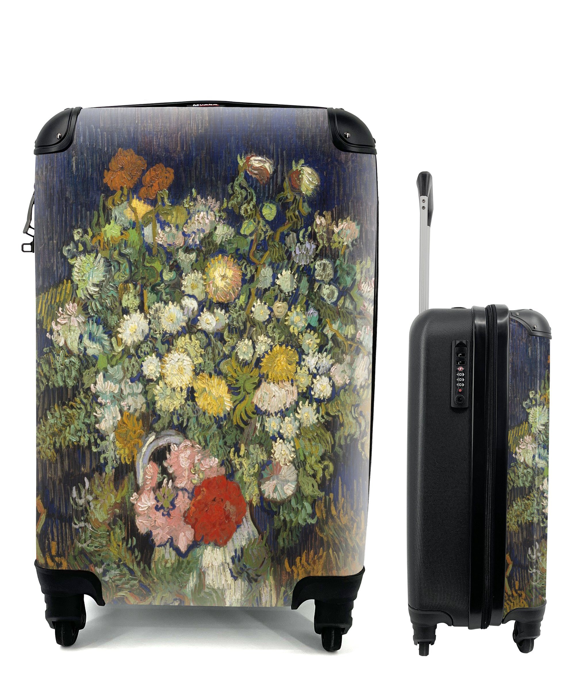 MuchoWow Handgepäckkoffer Blumenstrauß in einer Vase - Vincent van Gogh, 4 Rollen, Reisetasche mit rollen, Handgepäck für Ferien, Trolley, Reisekoffer