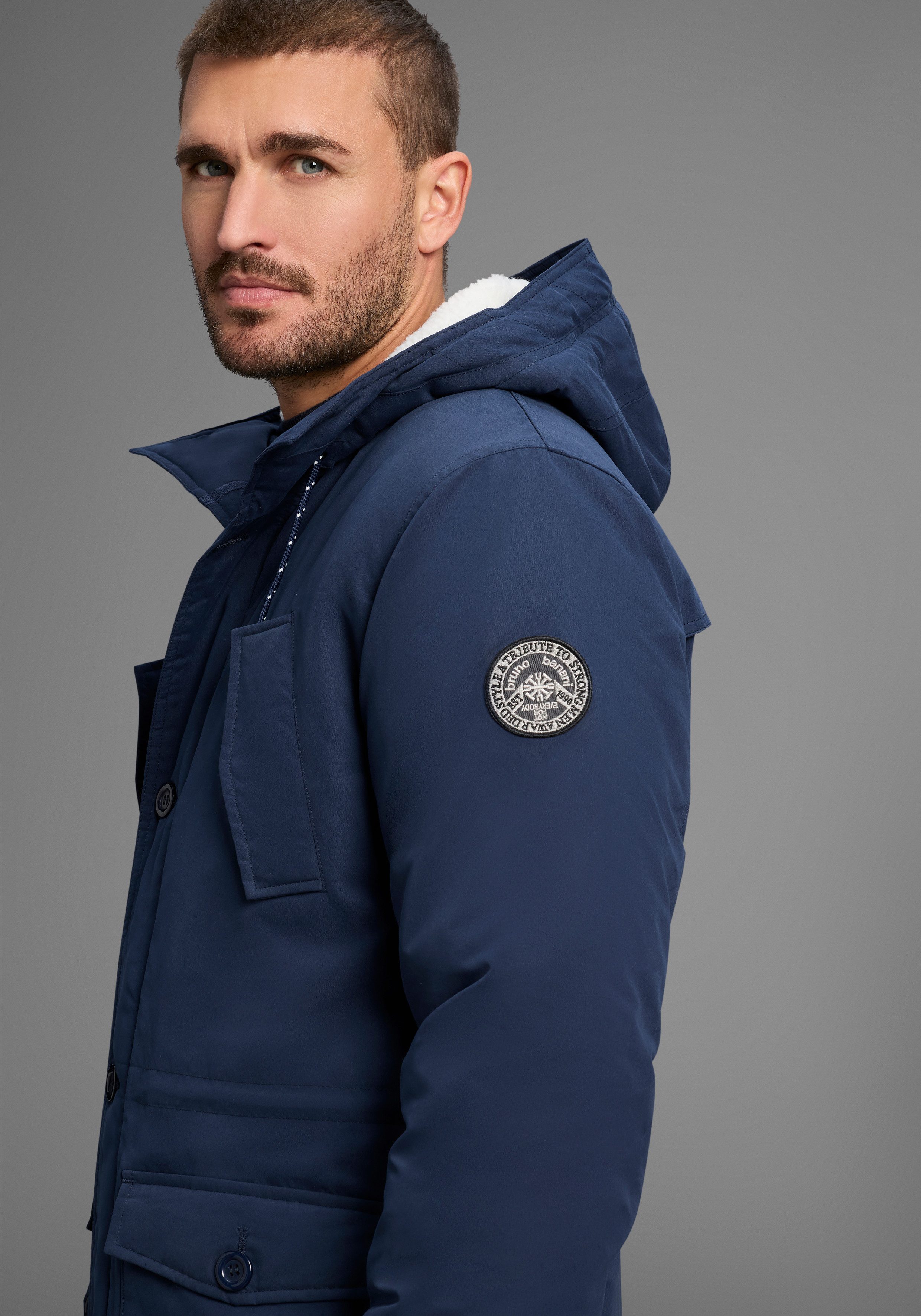 Bruno Banani Parka Winterjacke mit Teddy Fleece gefüttert und anpassbarer K günstig online kaufen
