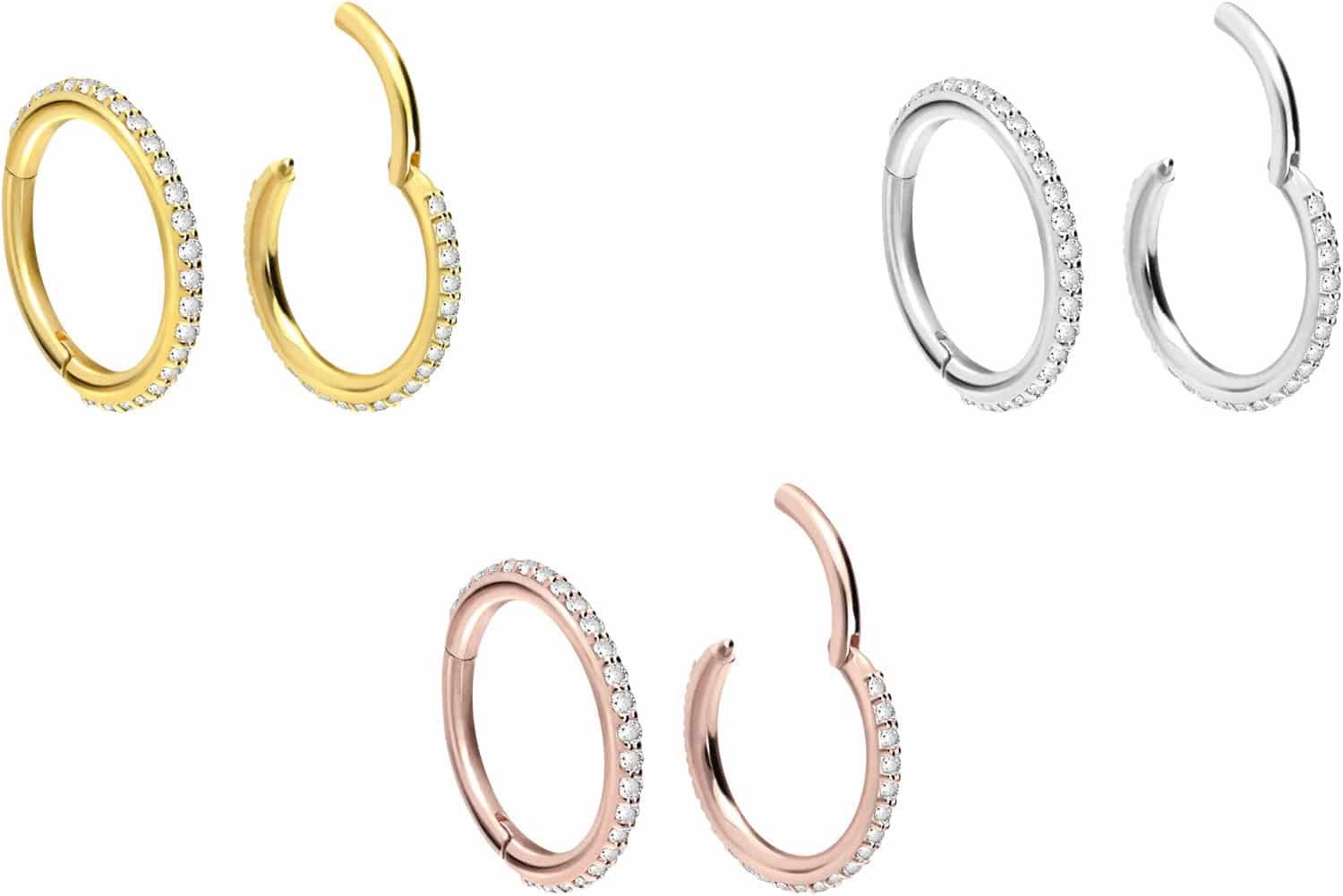 PIERCINGLINE Piercing-Set 18 Karat Gold Segmentring günstig online kaufen
