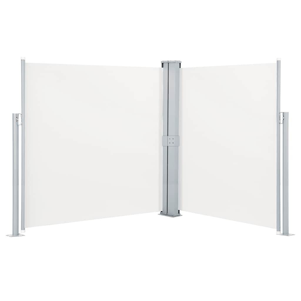 vidaXL Seitenmarkise Ausziehbare Seitenmarkise Doppelt 170 x 600 cm Creme (1-St)