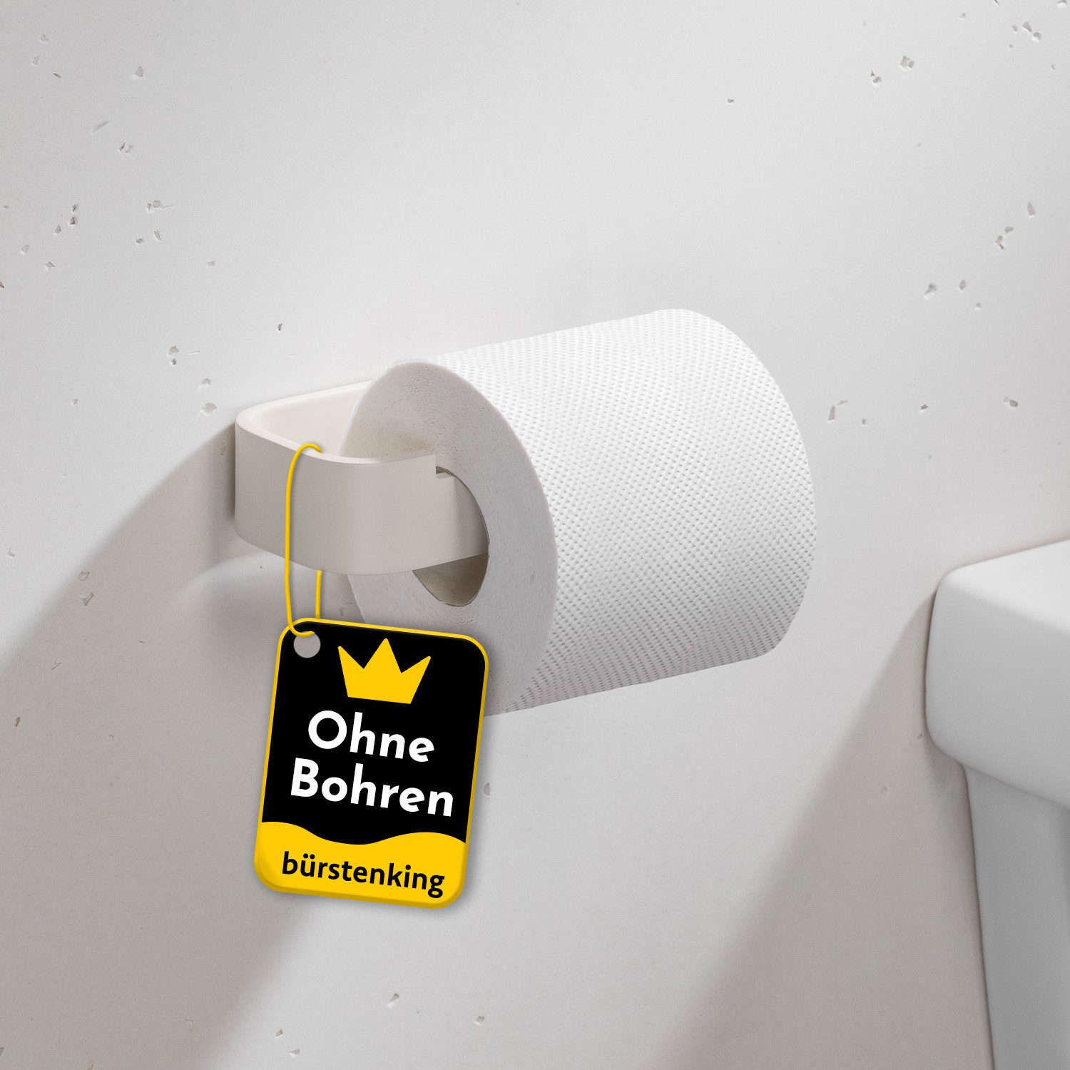 Bürstenking Toilettenpapierhalter ohne Bohren, Selbstklebender Klopapierhal günstig online kaufen
