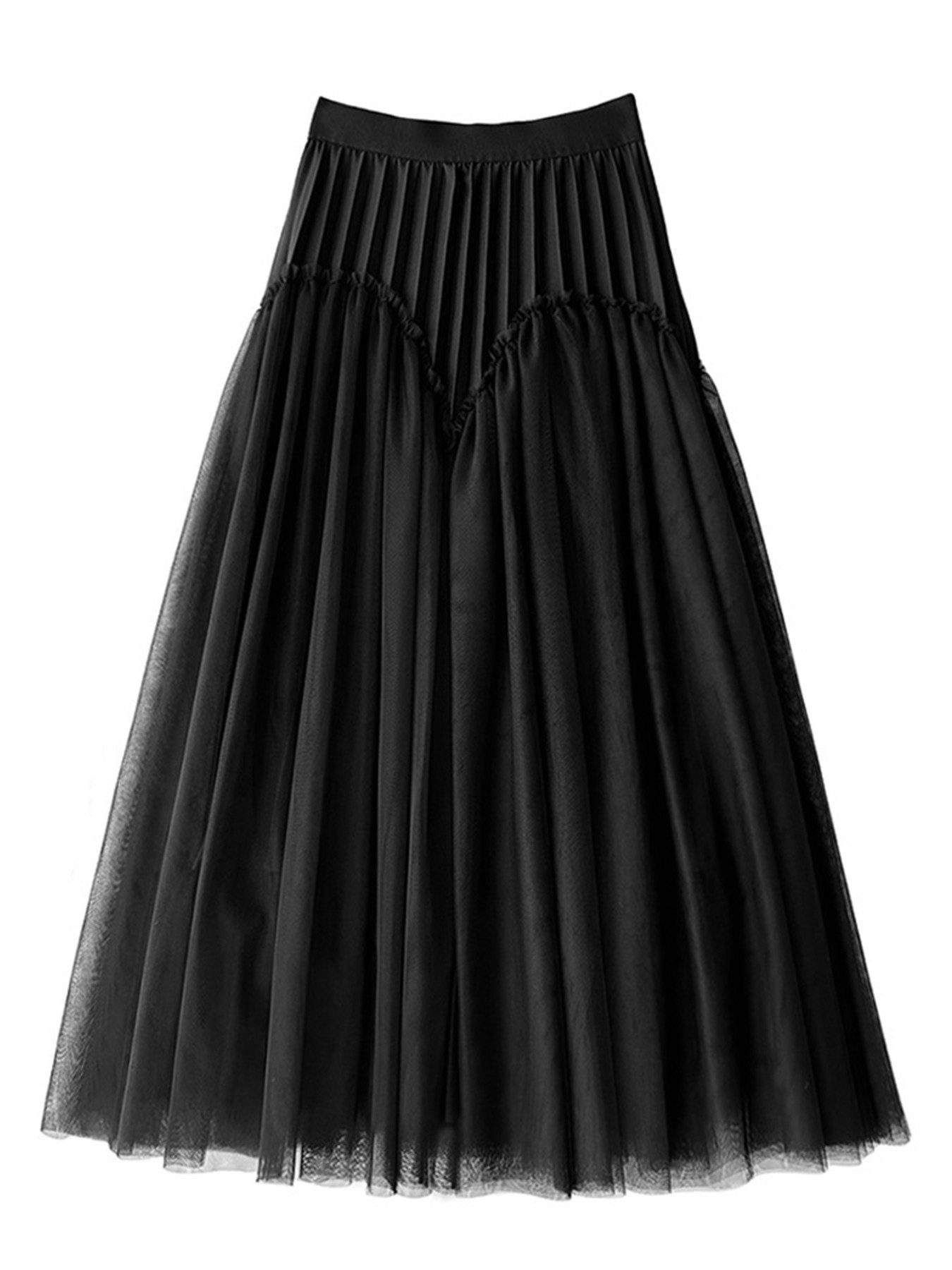 DEBAIJIA Meshrock Damen Elegantes langes Rock