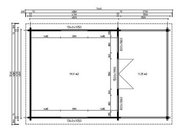 Alpholz Gartenhaus Garten-und Freizeithaus Carroz-Modern Petite ISO, BxT: 514x744 cm, Beige